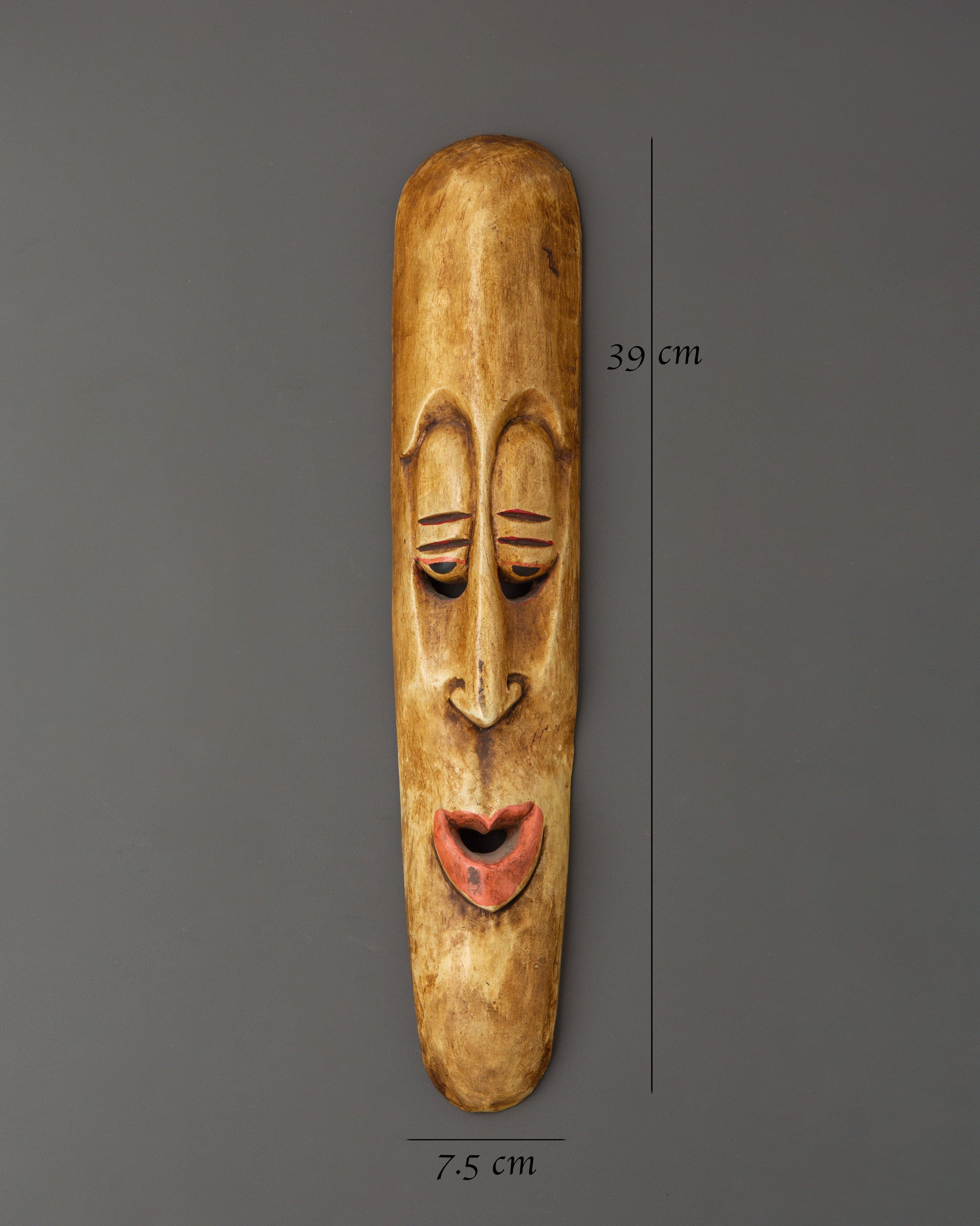 Hand-Carved Wooden Tribal Mask Wall Hanging | Ethnic Face Art in Acrylic
