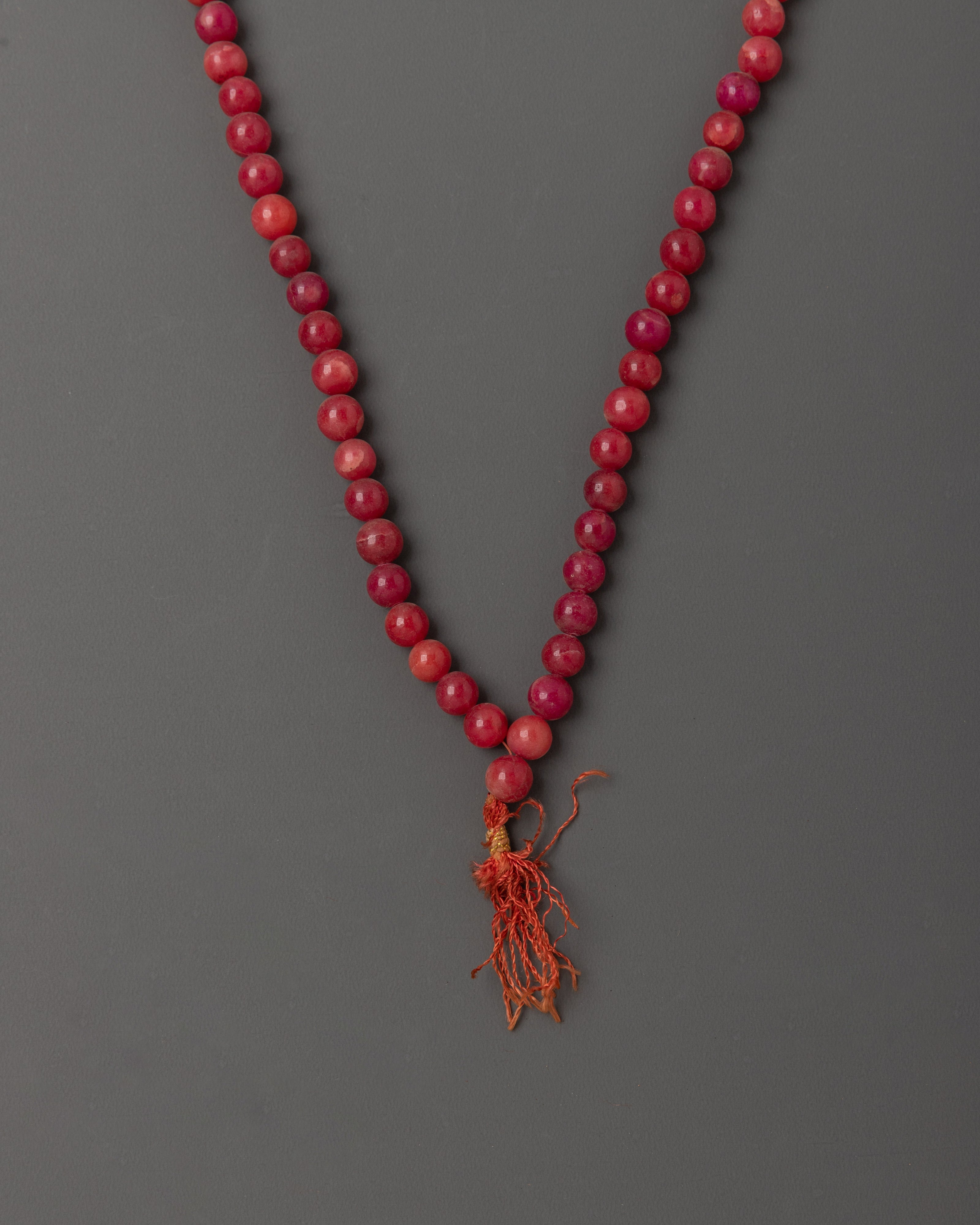 Japa Mala with 9mm Red Beads | Prayer and Meditation Sacred Item