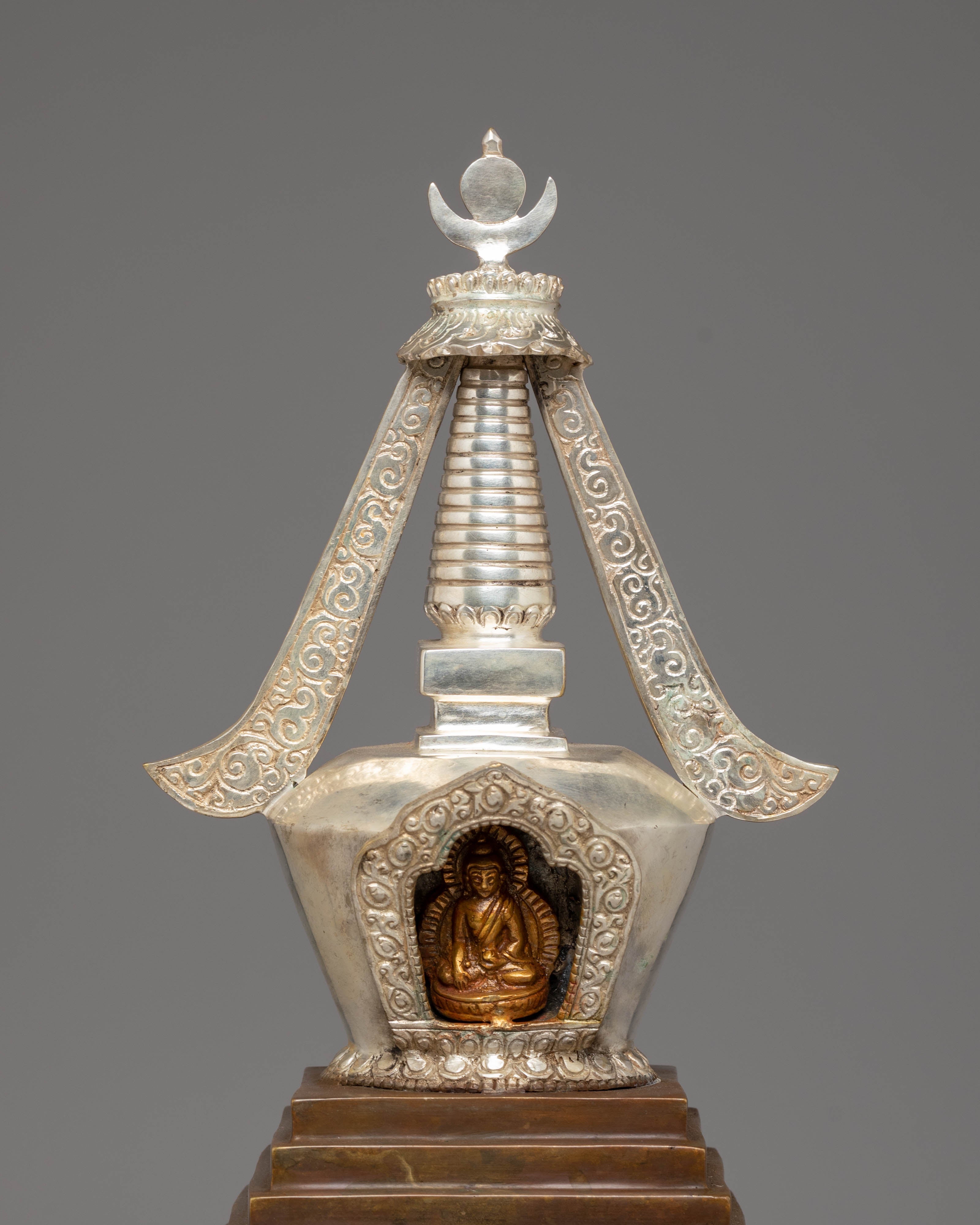 Handmade Buddhist Enlightenment Symbol Stupa | Tibetan Stupa Art