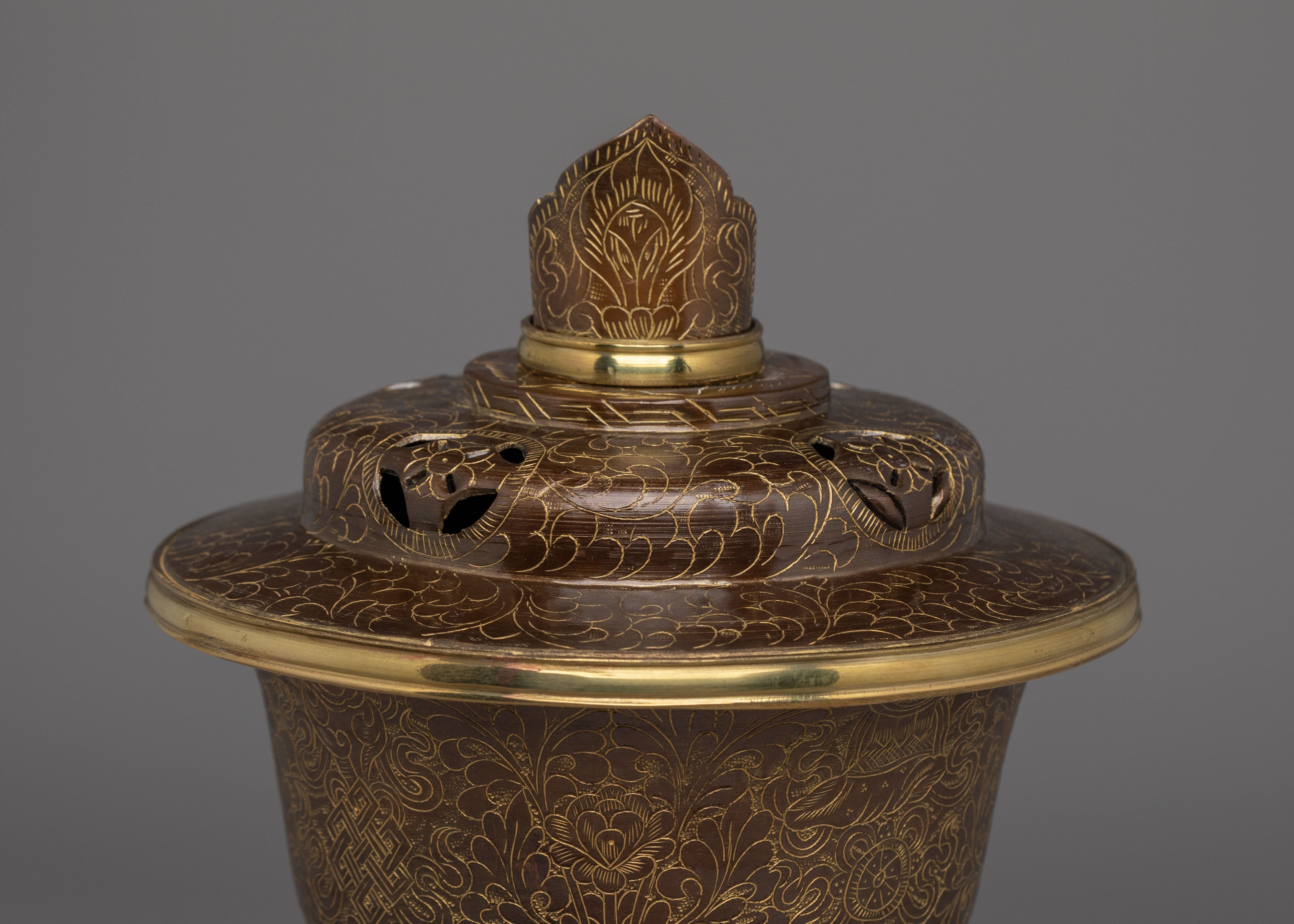Decorative Buddhist Butter Lamp | Handcrafted Ritual Offering Light