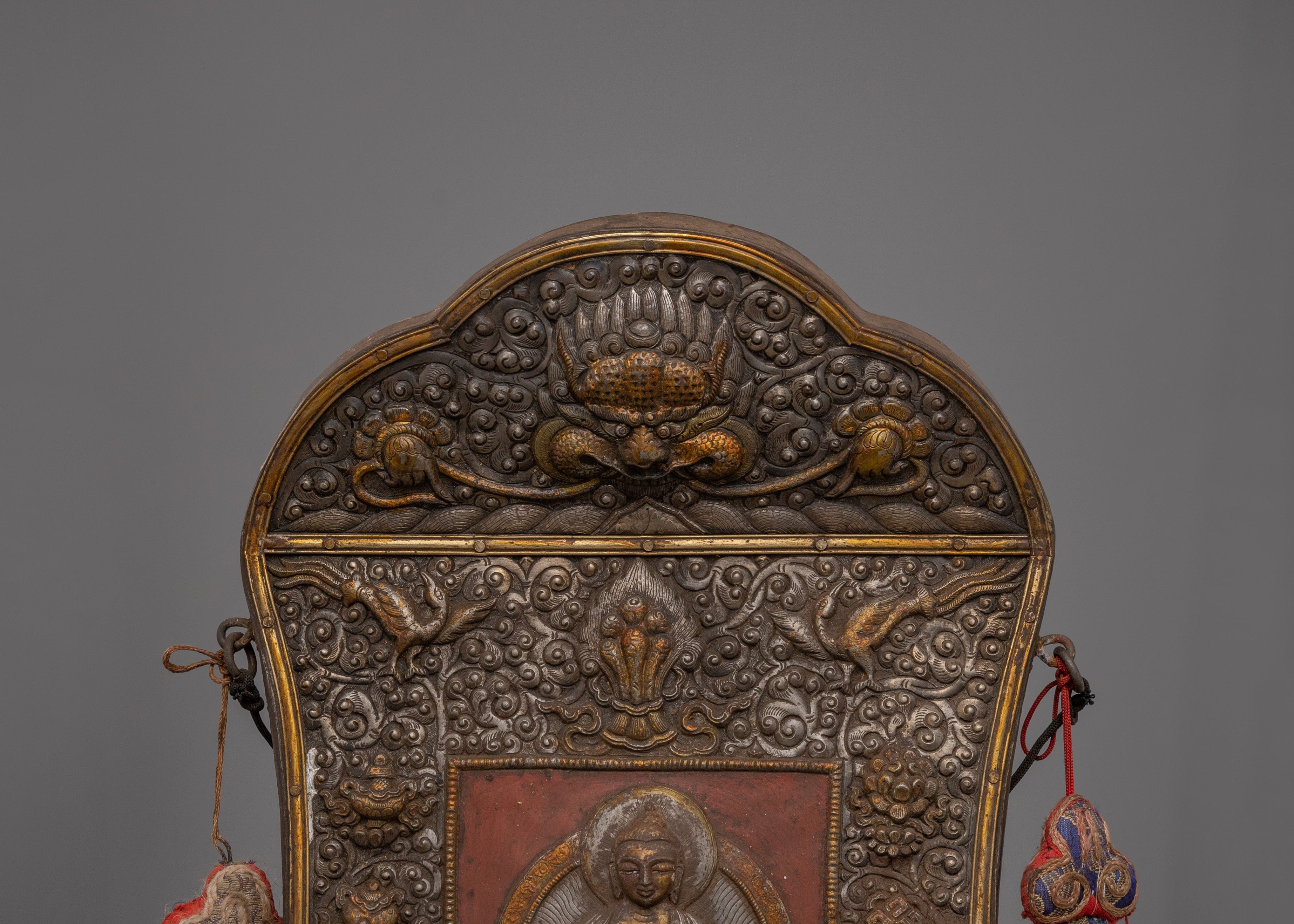 Sacred Shakyamuni Buddha Metal Thangka | Meditation and Spiritual Growth