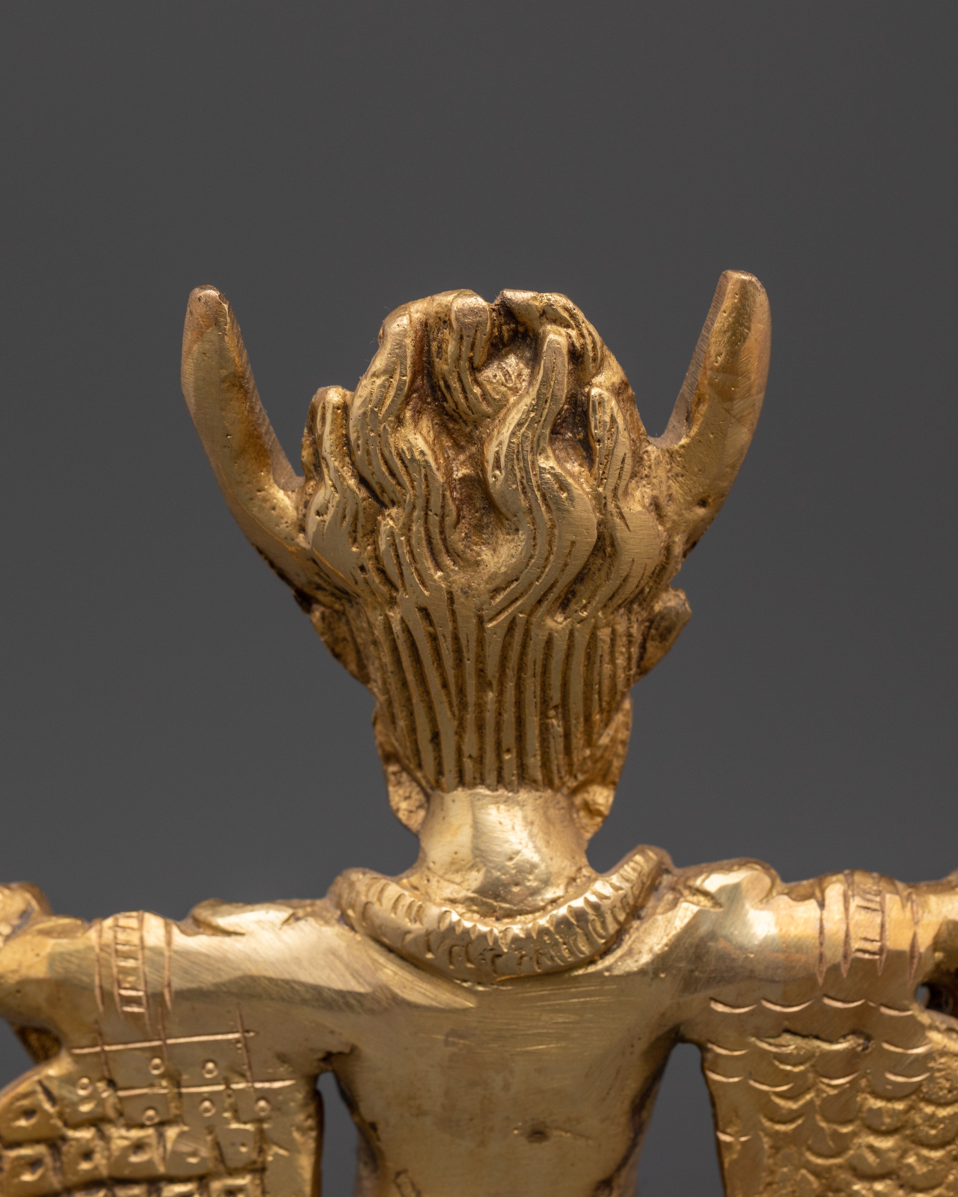 Handcrafted Tibetan Garuda Protector | Brass Buddhist Statue