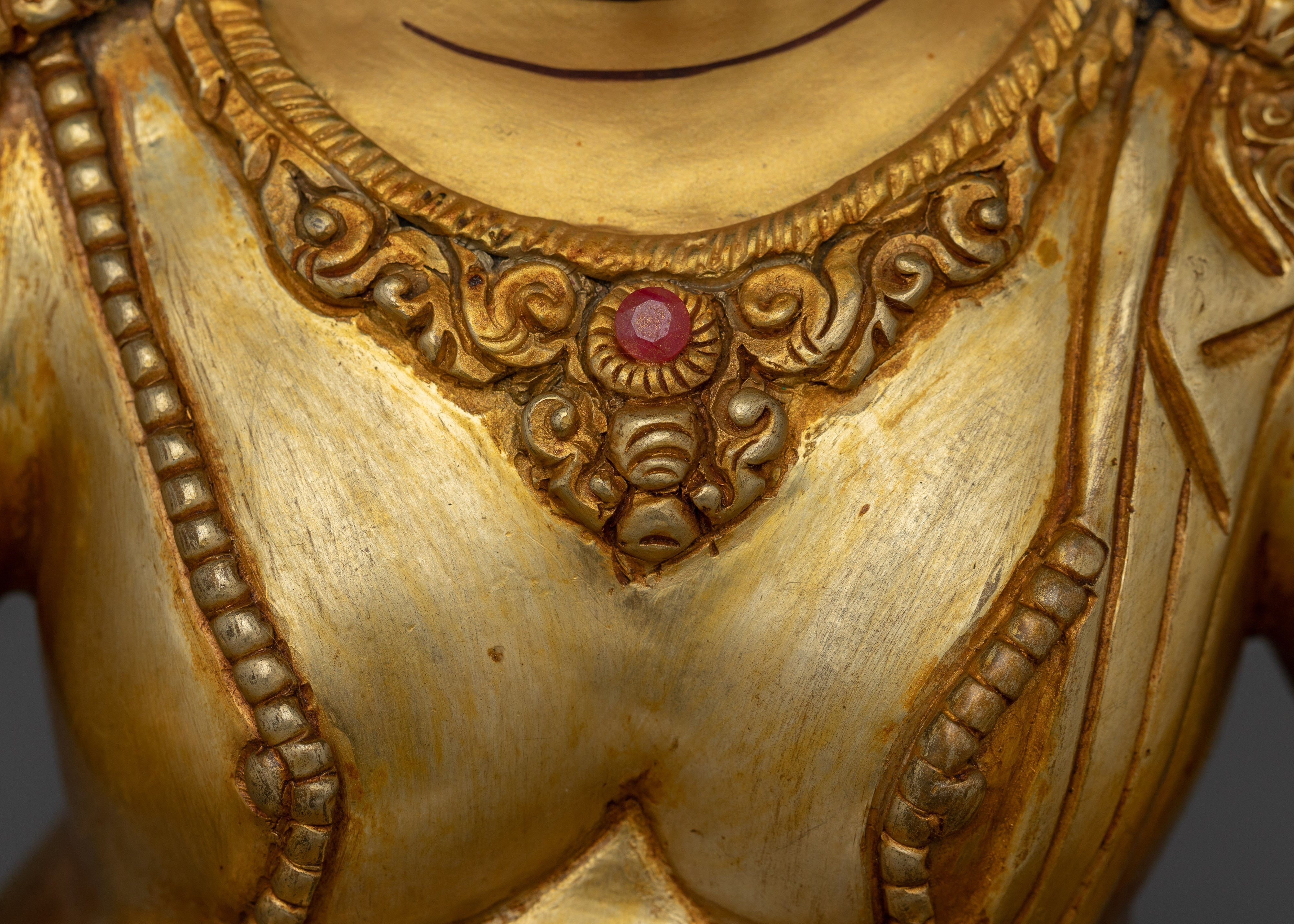 Wealth Lord Dzambhala Golden Statue | Guardian of the Wealth
