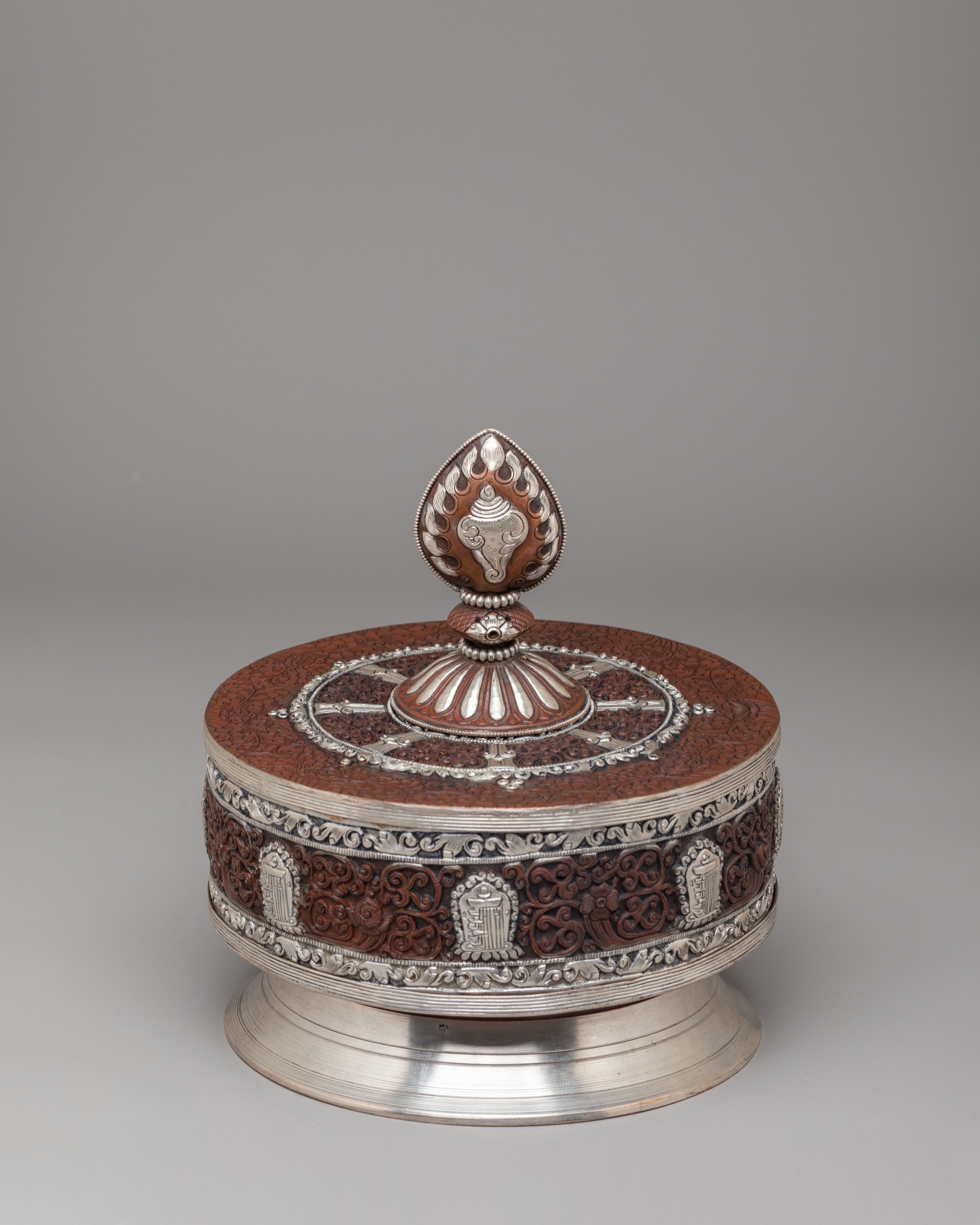 Decorative Prayer Wheel for Altar | Spiritual Meditation Tool