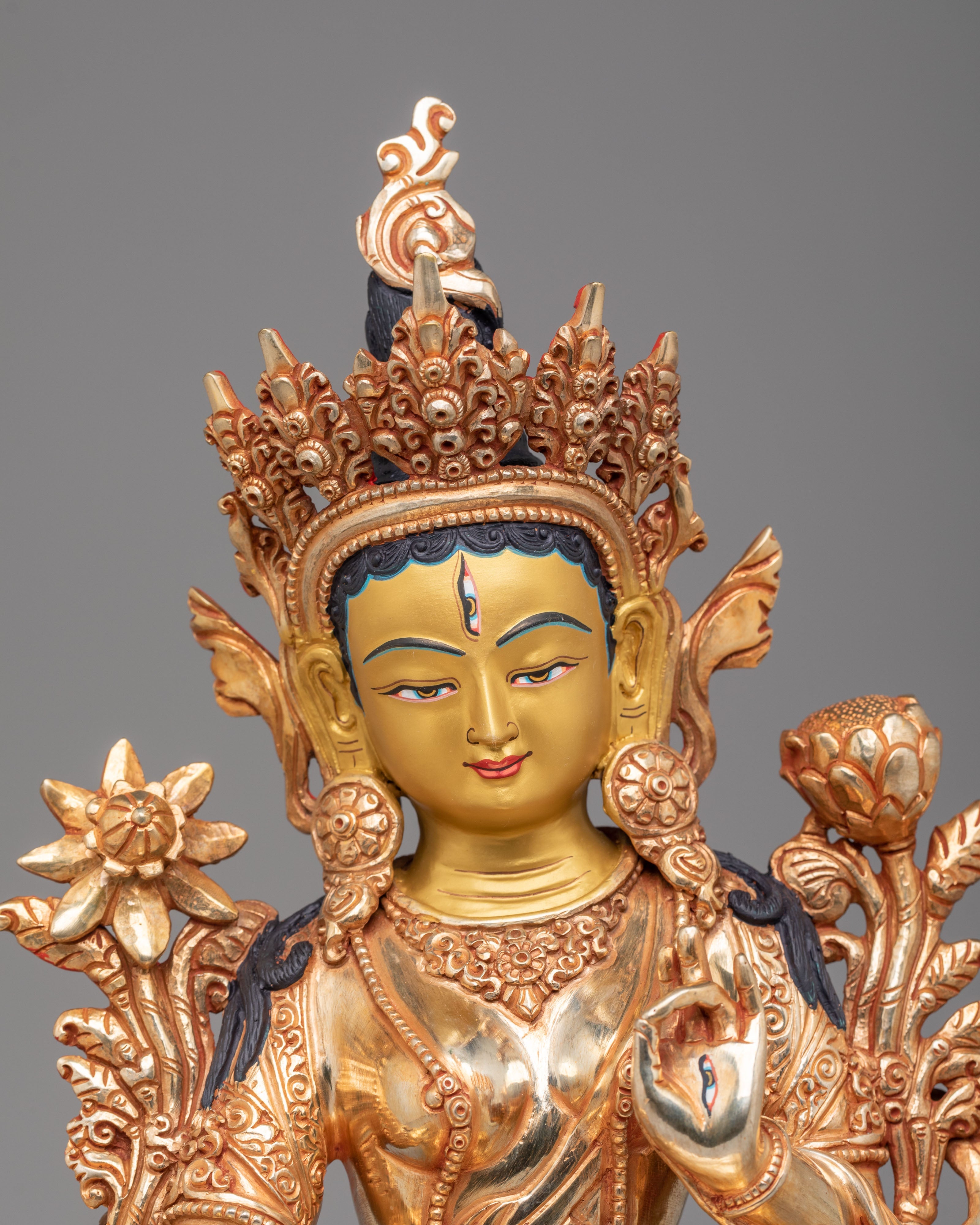 White Tara Mother of Liberation Figurine | Tibetan Goddess Sculpture