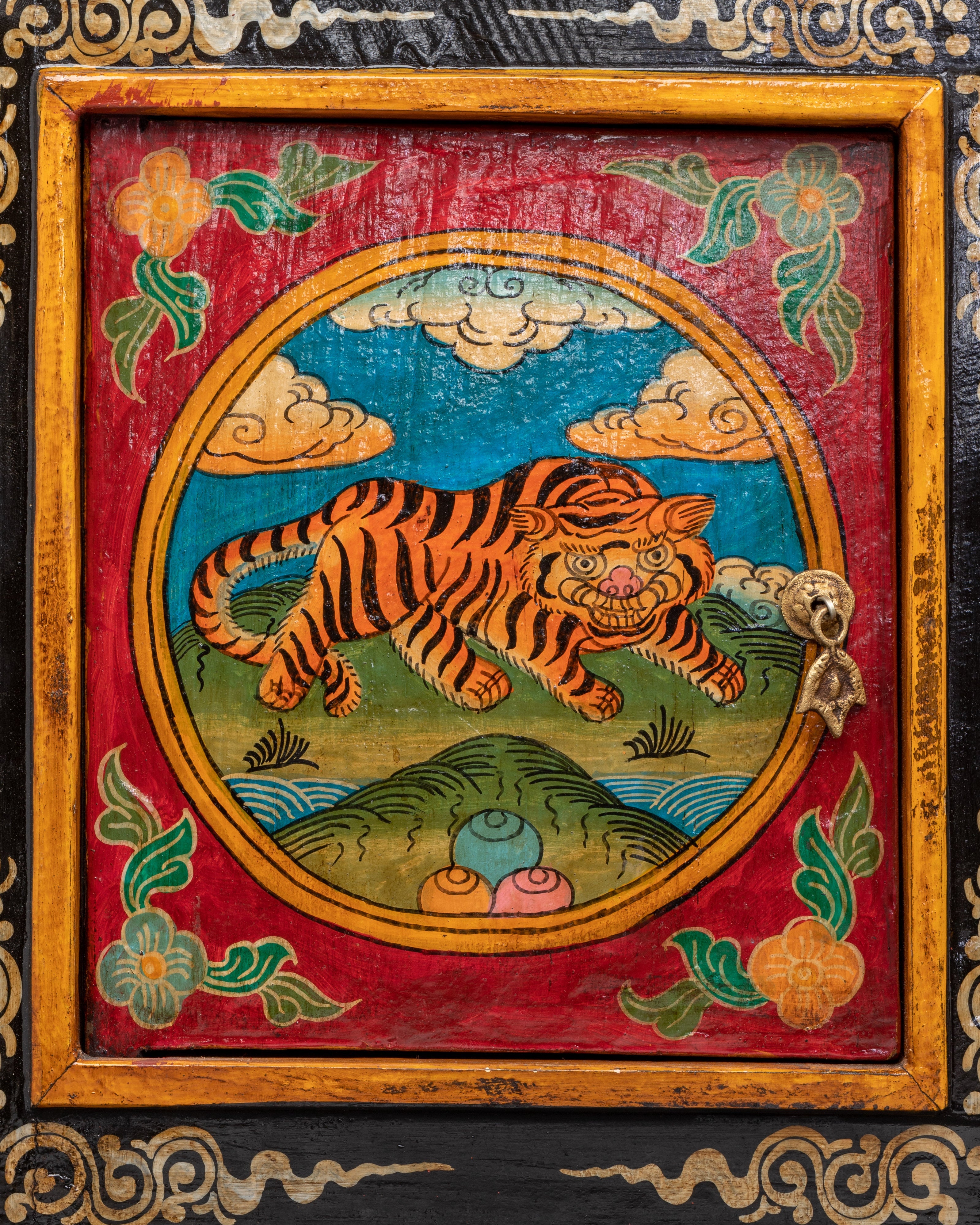 Tibetan Cabinet with Door | Buddhist Altar Storage