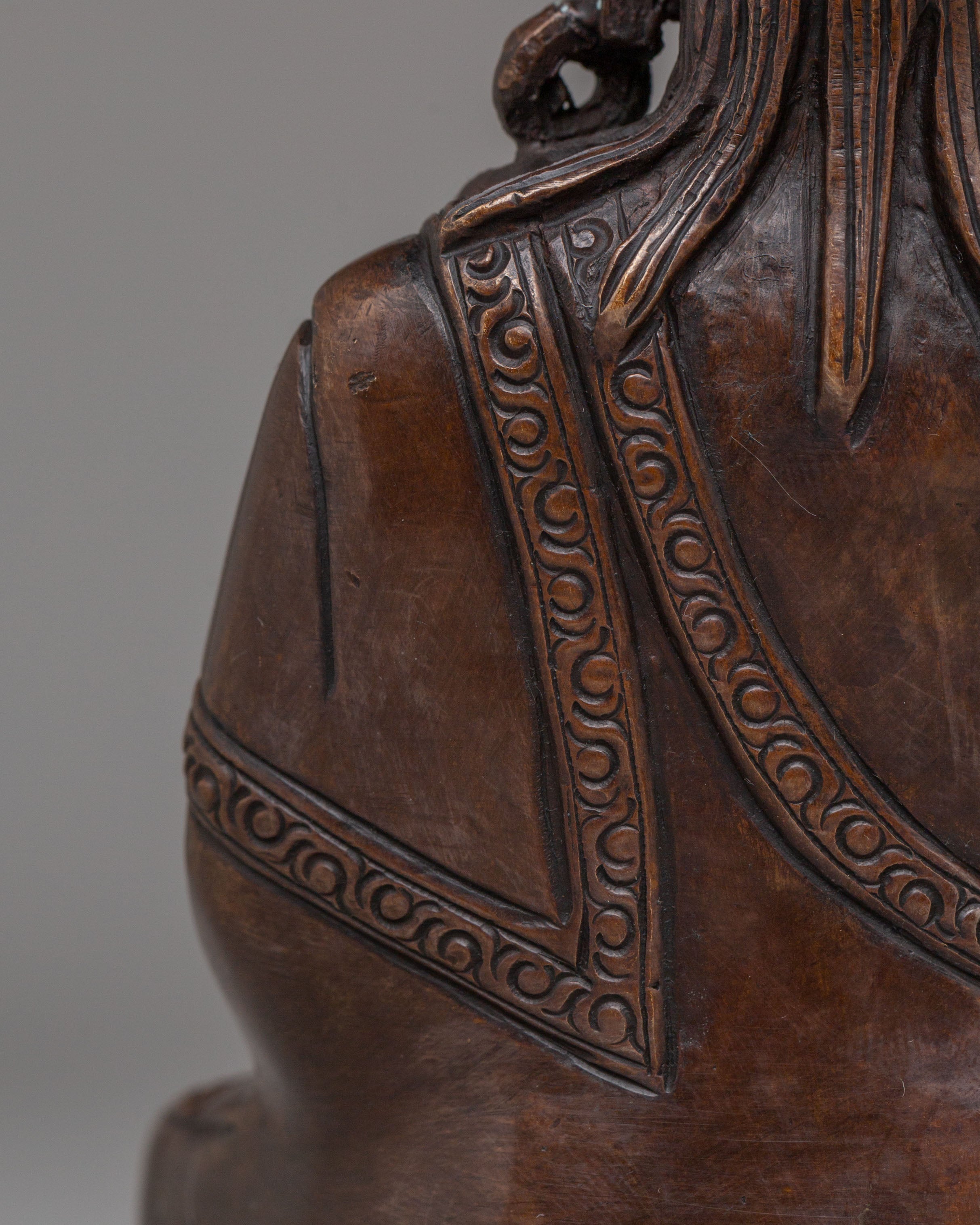 Traditional Tibetan Milarepa Statue | Handcrafted Oxidized Copper Artwork