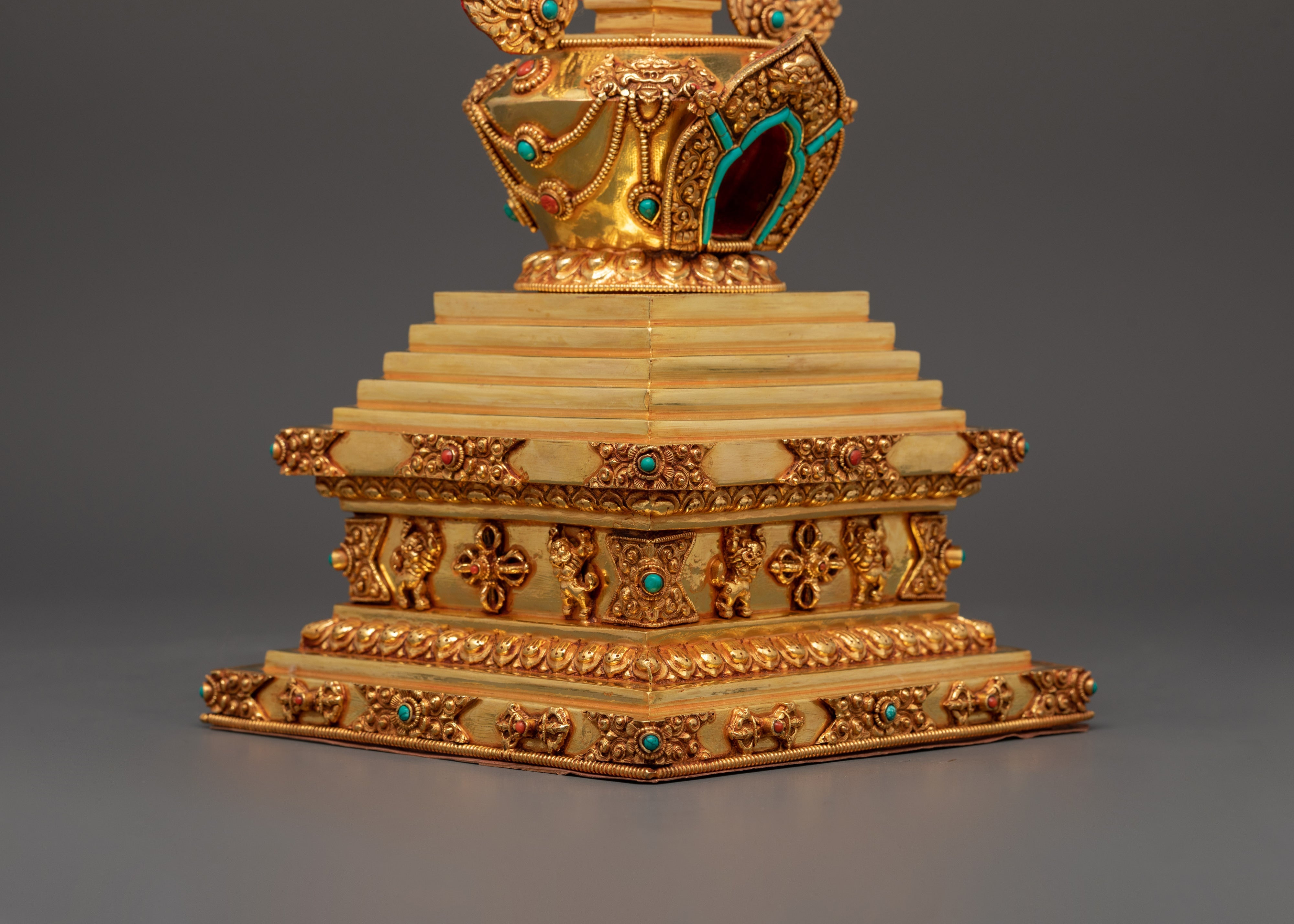 Buddhist Shrine Statue in Copper | Symbol of Enlightenment and Protection