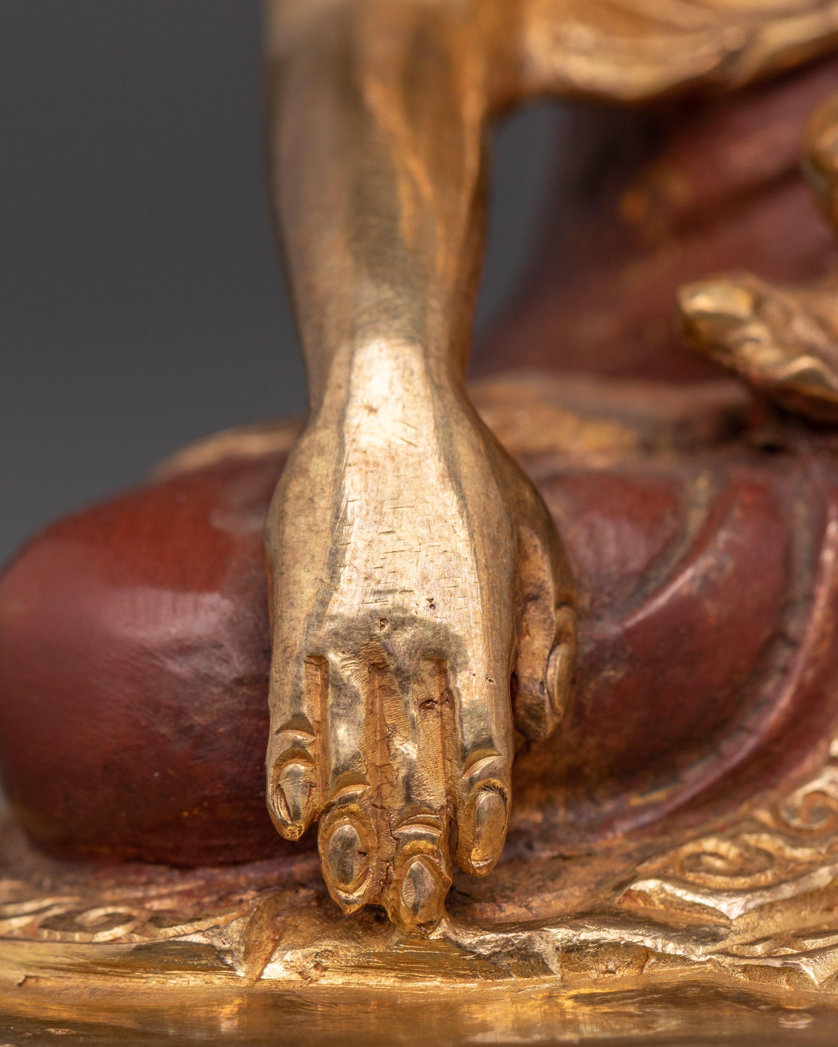 Seated Shakyamuni Buddha Statue | Gold Plated Copper Sculpture