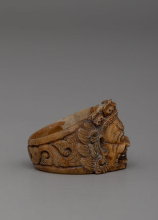 Intricately Hand-Carved Buffalo Bone Ring | Symbol of Elegance and Strength