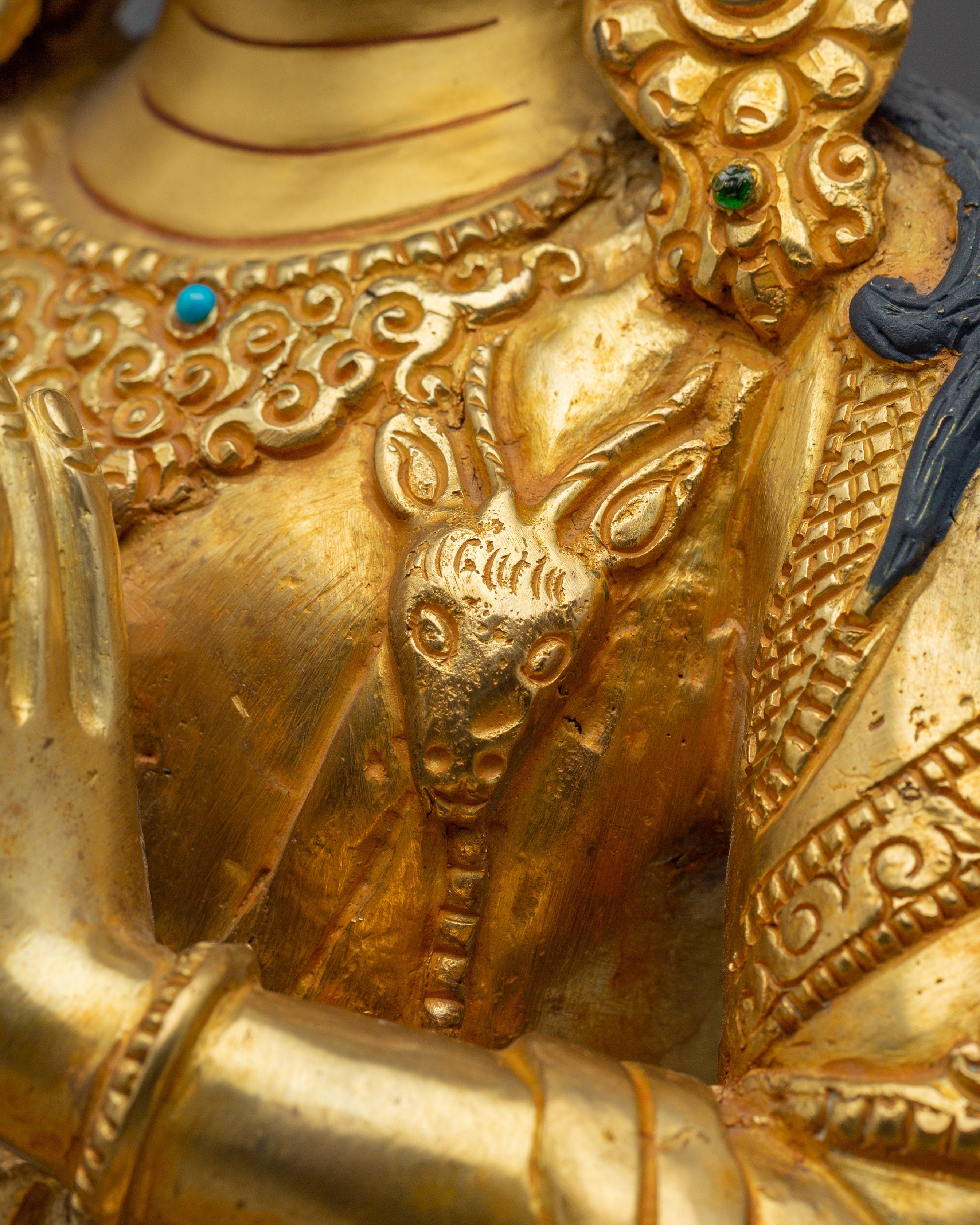 Handcrafted Chenrezig Compassion Deity Sculpture | Four-Armed Avalokiteshvara Deity