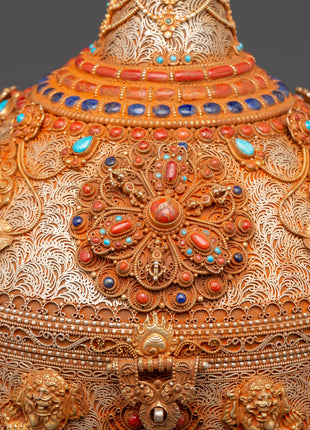 Sacred Copper and Gold-Plated Treasure Chest | Handcrafted Box