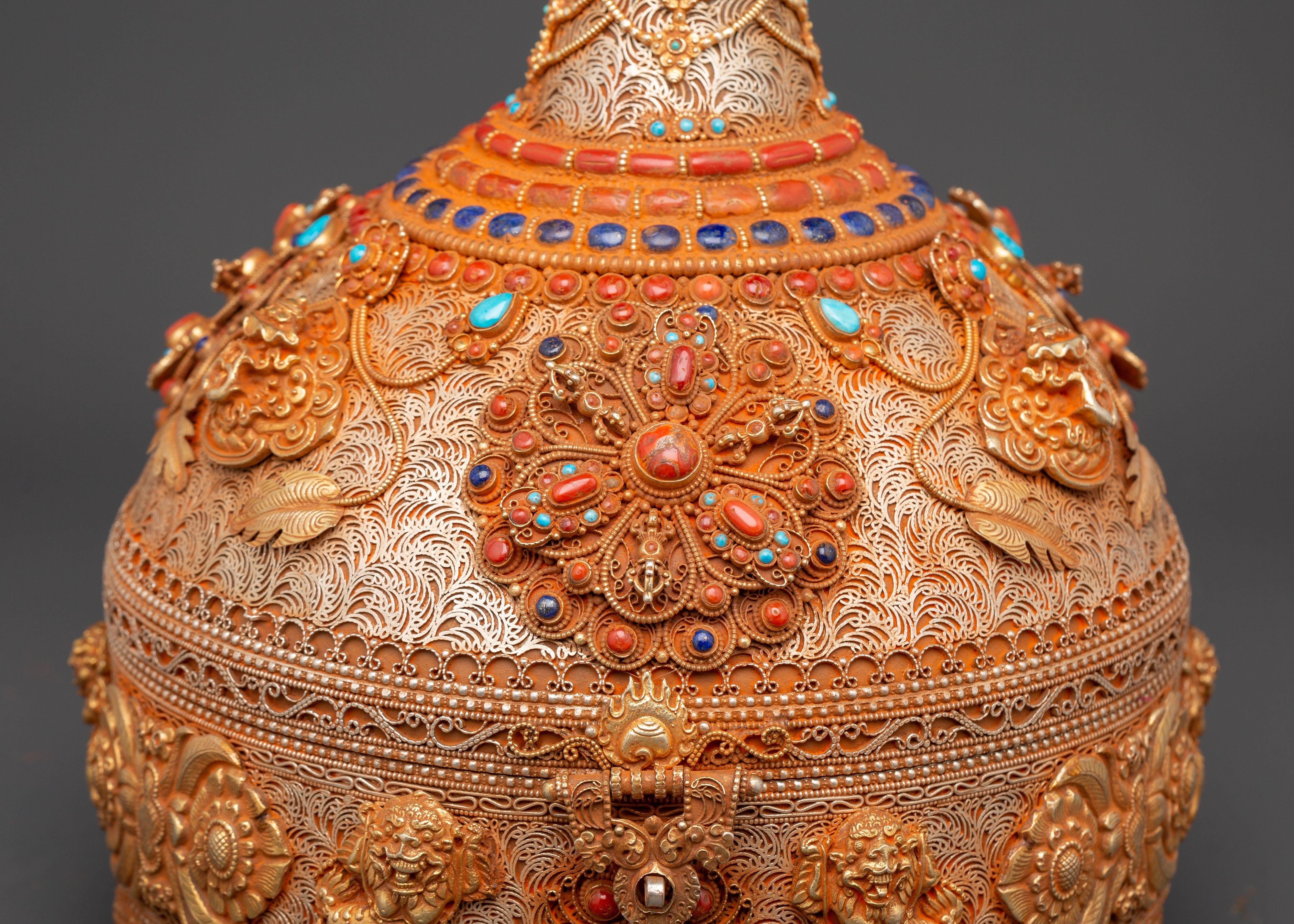 Sacred Copper and Gold-Plated Treasure Chest | Handcrafted Box