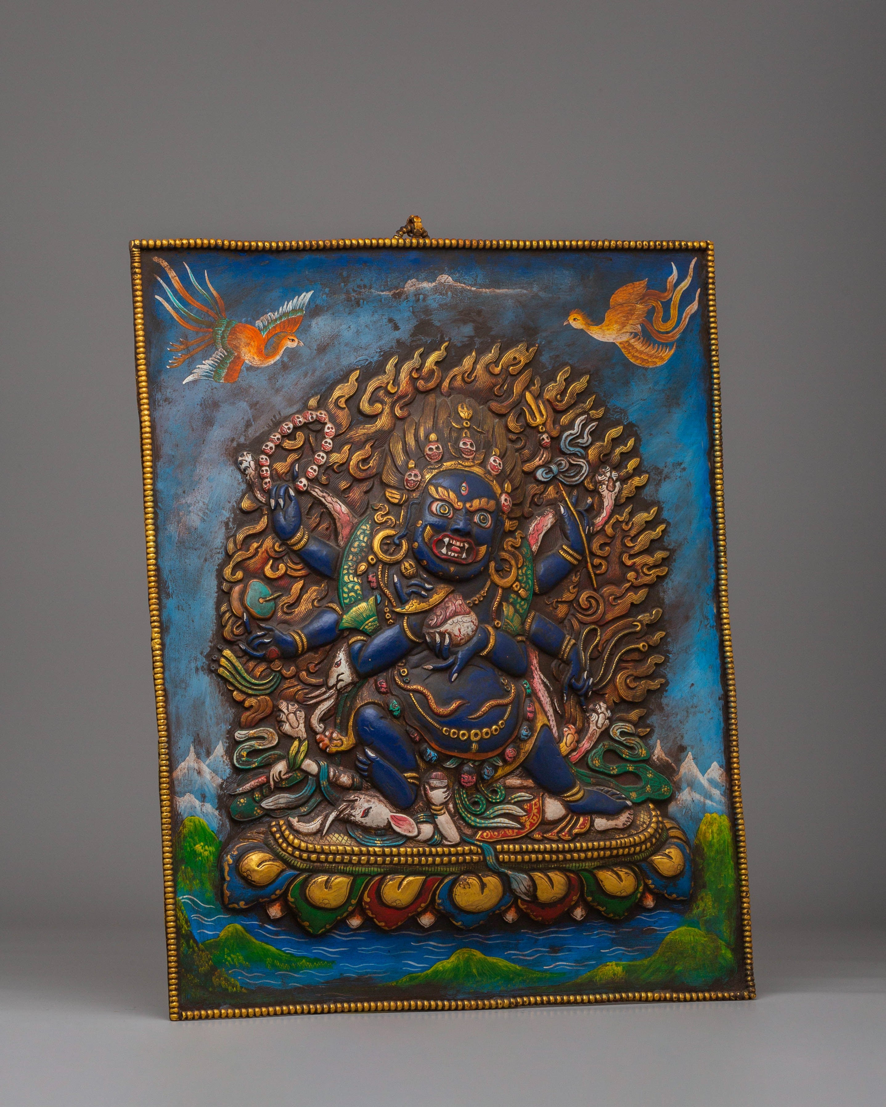 Handmade Six-Armed Mahakala Wall Hanging | A Symbol of Protection and Power
