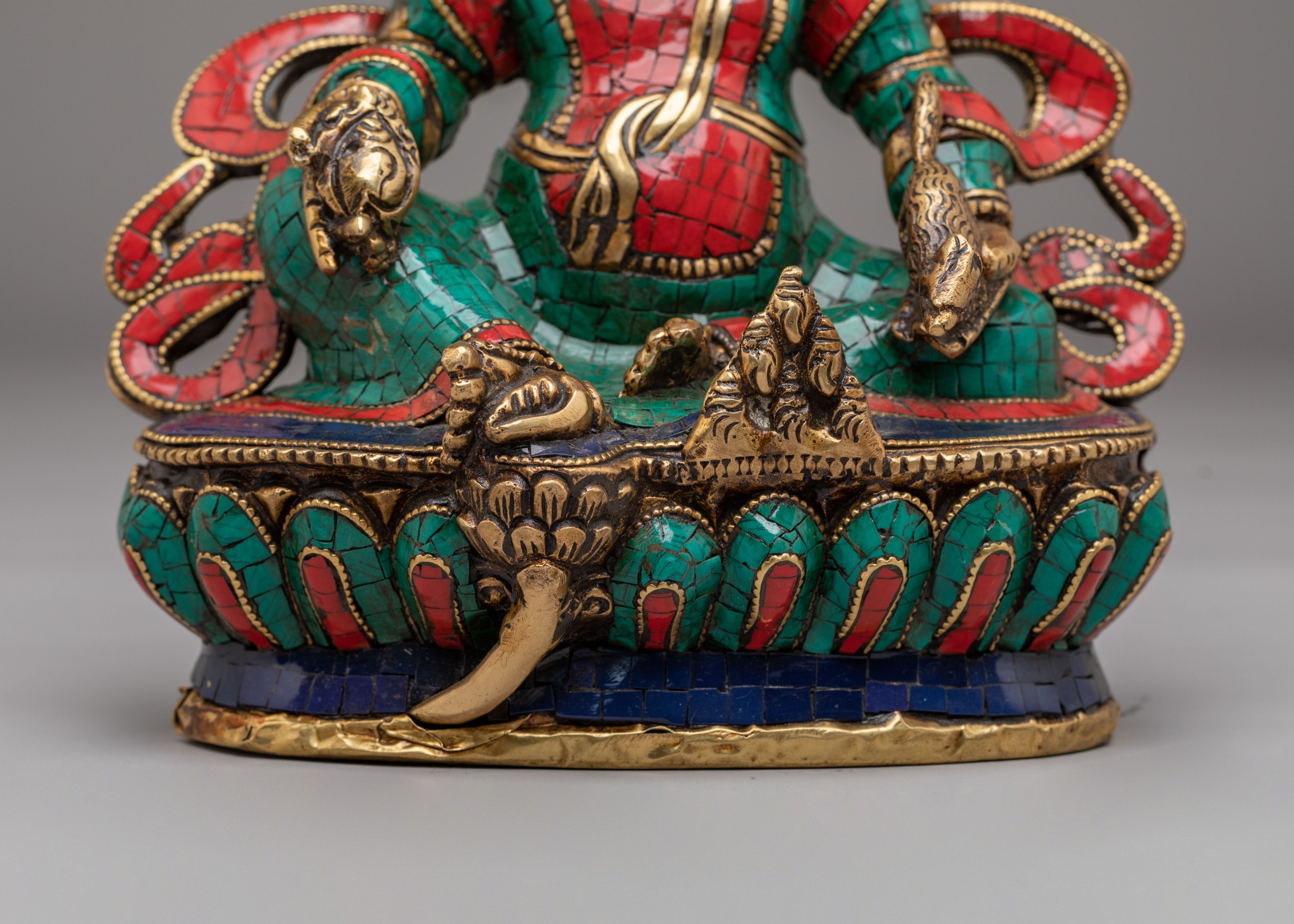 Dzambhala Statue of Wealth and Abundance | Brass Figurine for Mindful Living