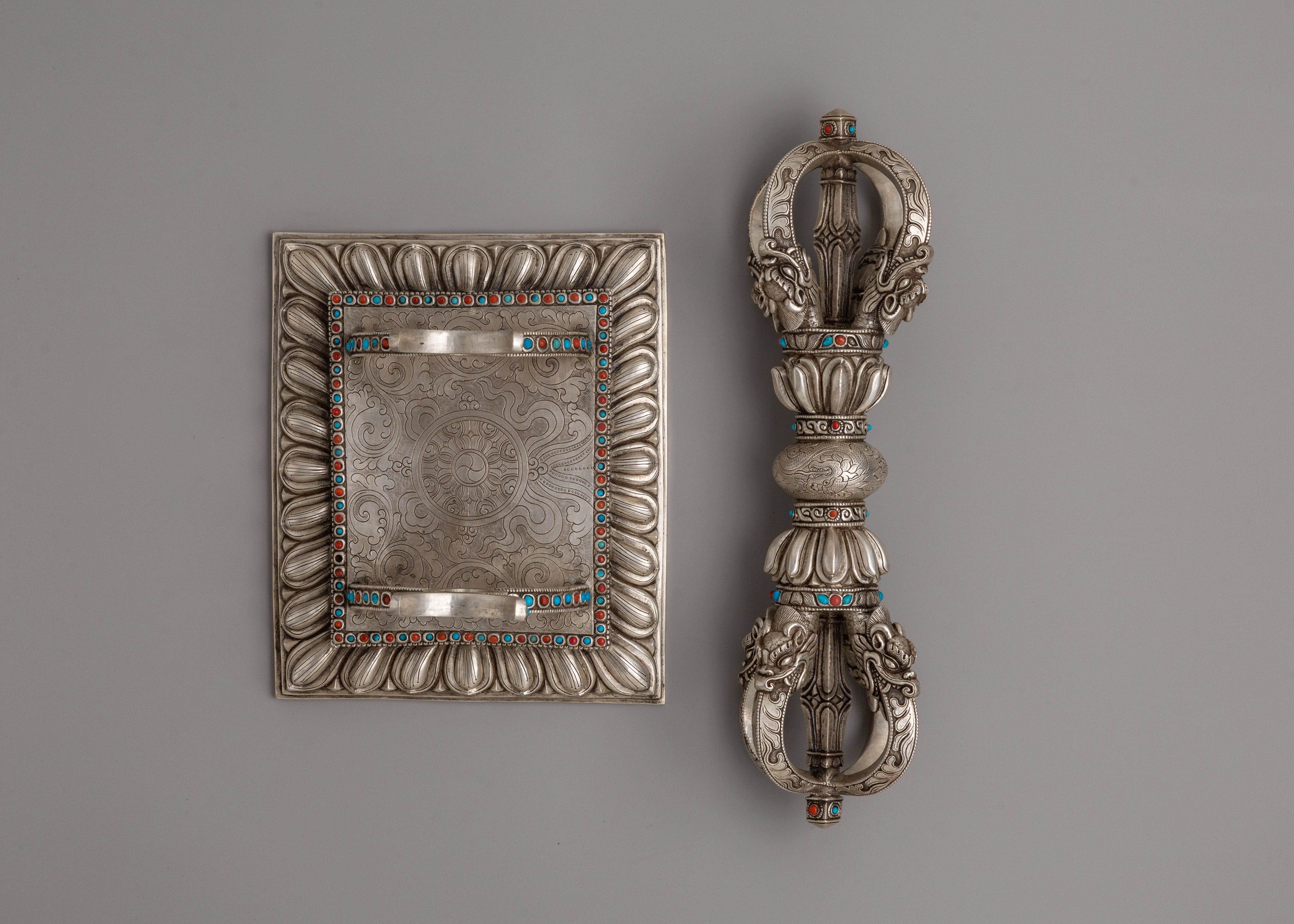 Copper Vajra with Stand | Intricate Buddhist Symbolism