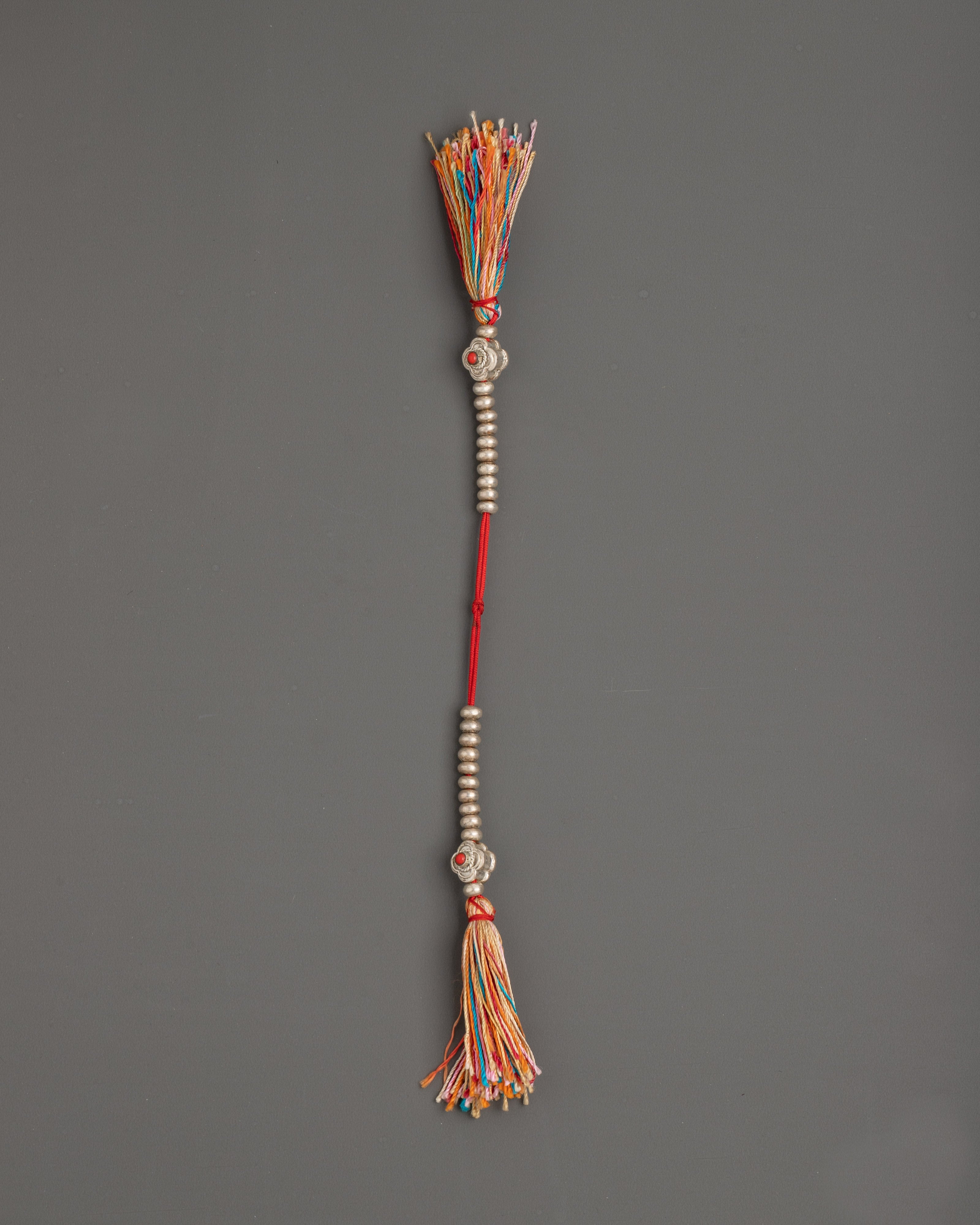 Silver Mala Counter Chupsel | Tibetan Ritual Item Chupsel