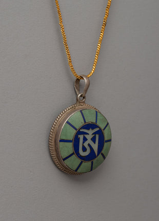Handmade Om Locket | Sacred Jewelry with Lapis Lazuli and Turquoise