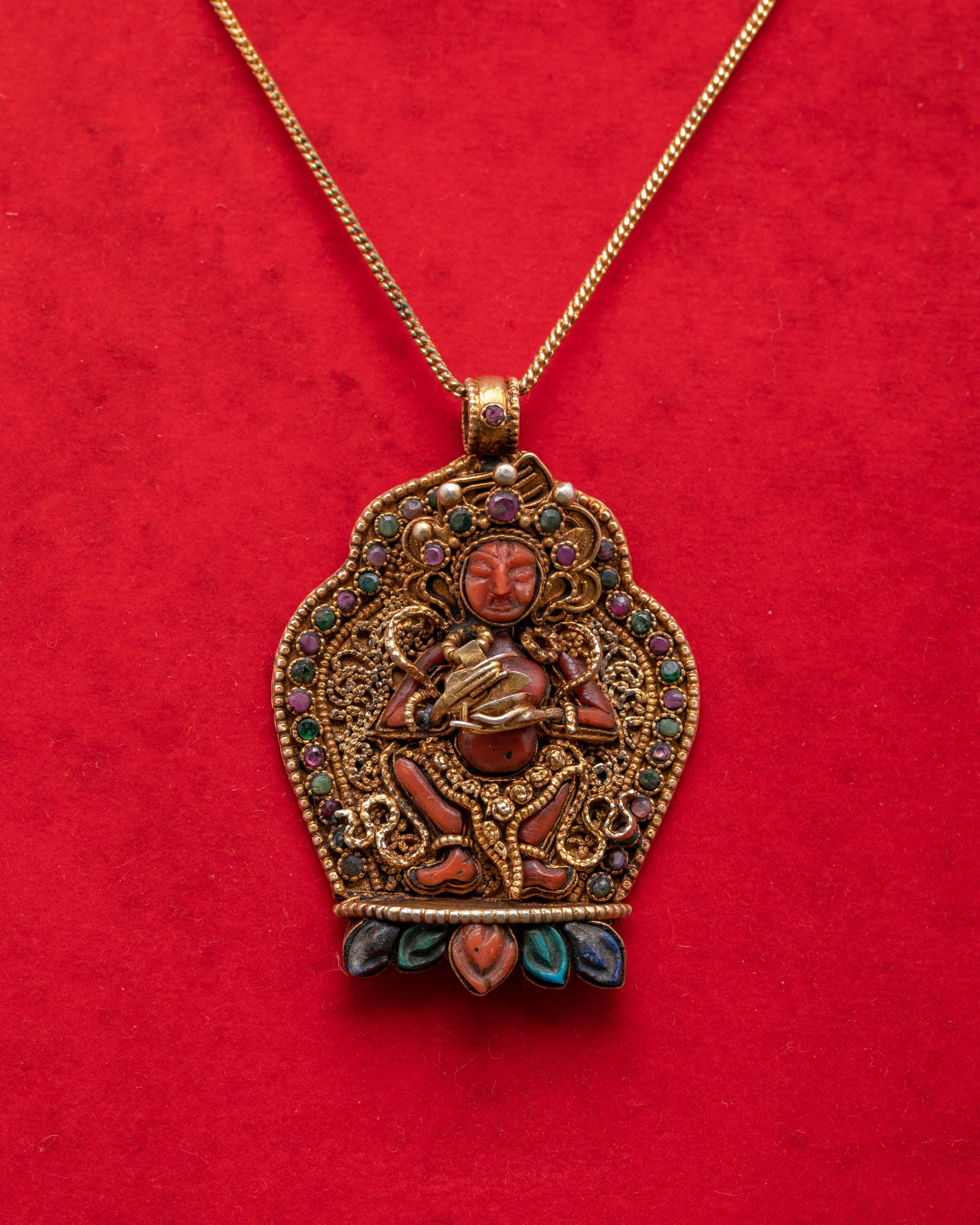 Sacred Mahakala Protection Pendant | Tibetan Buddhist Dharma Protector Amulet