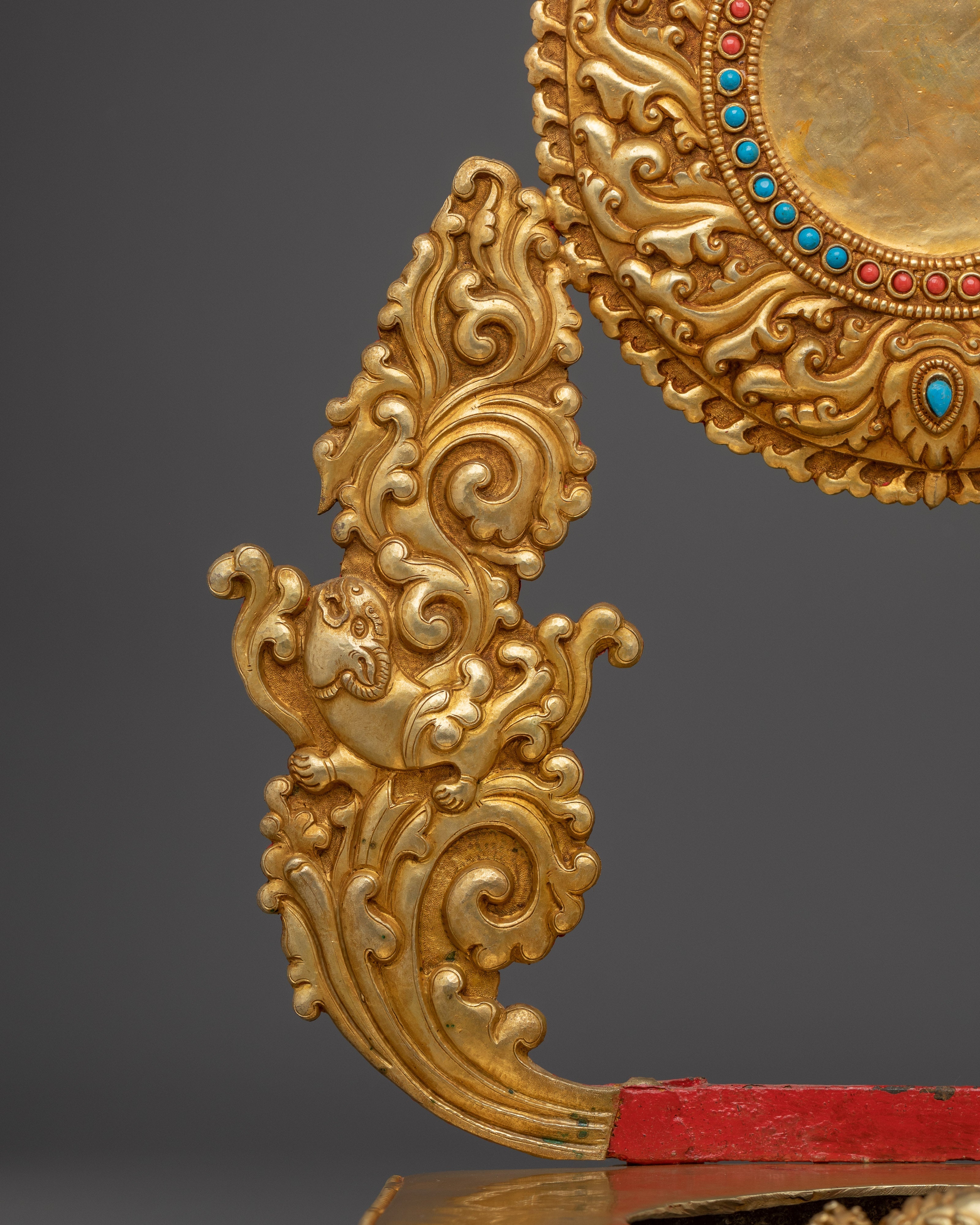 Traditional Gold-Plated, Copper Throne | Sacred Ritual Throne for Shrine