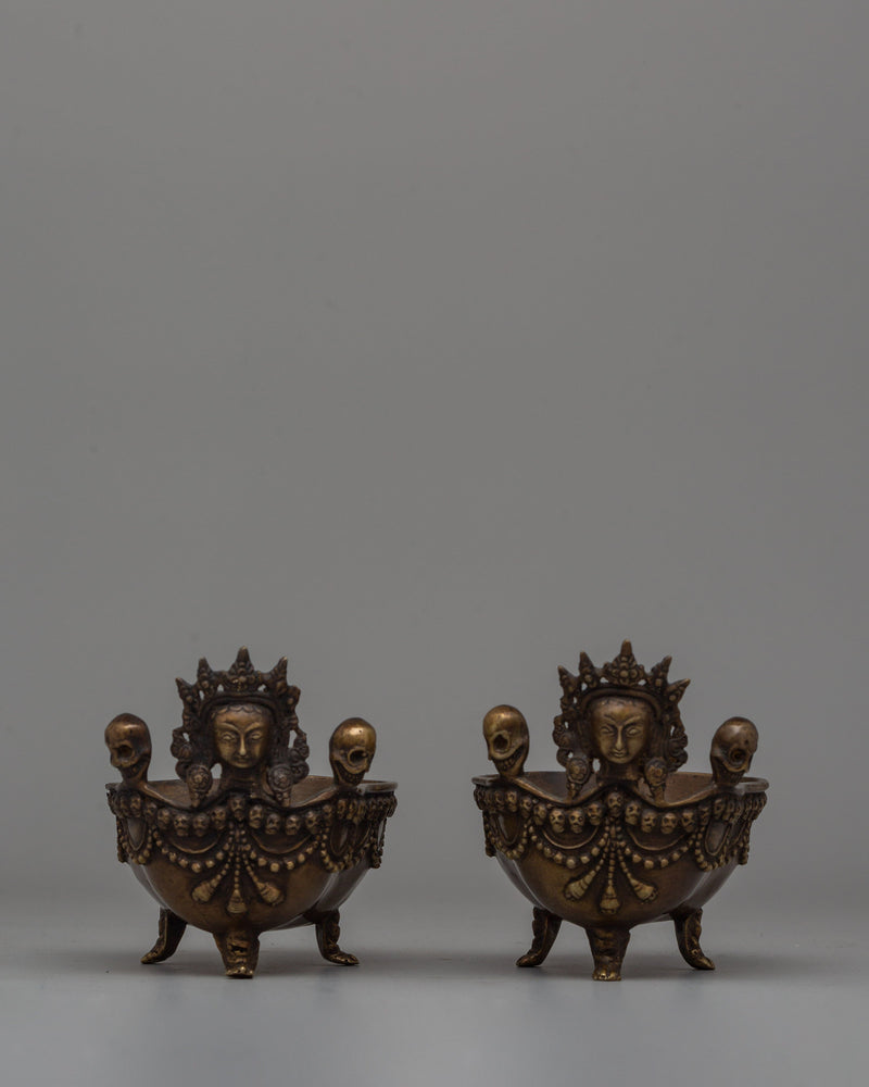 Oxidized Brass Kapala Set