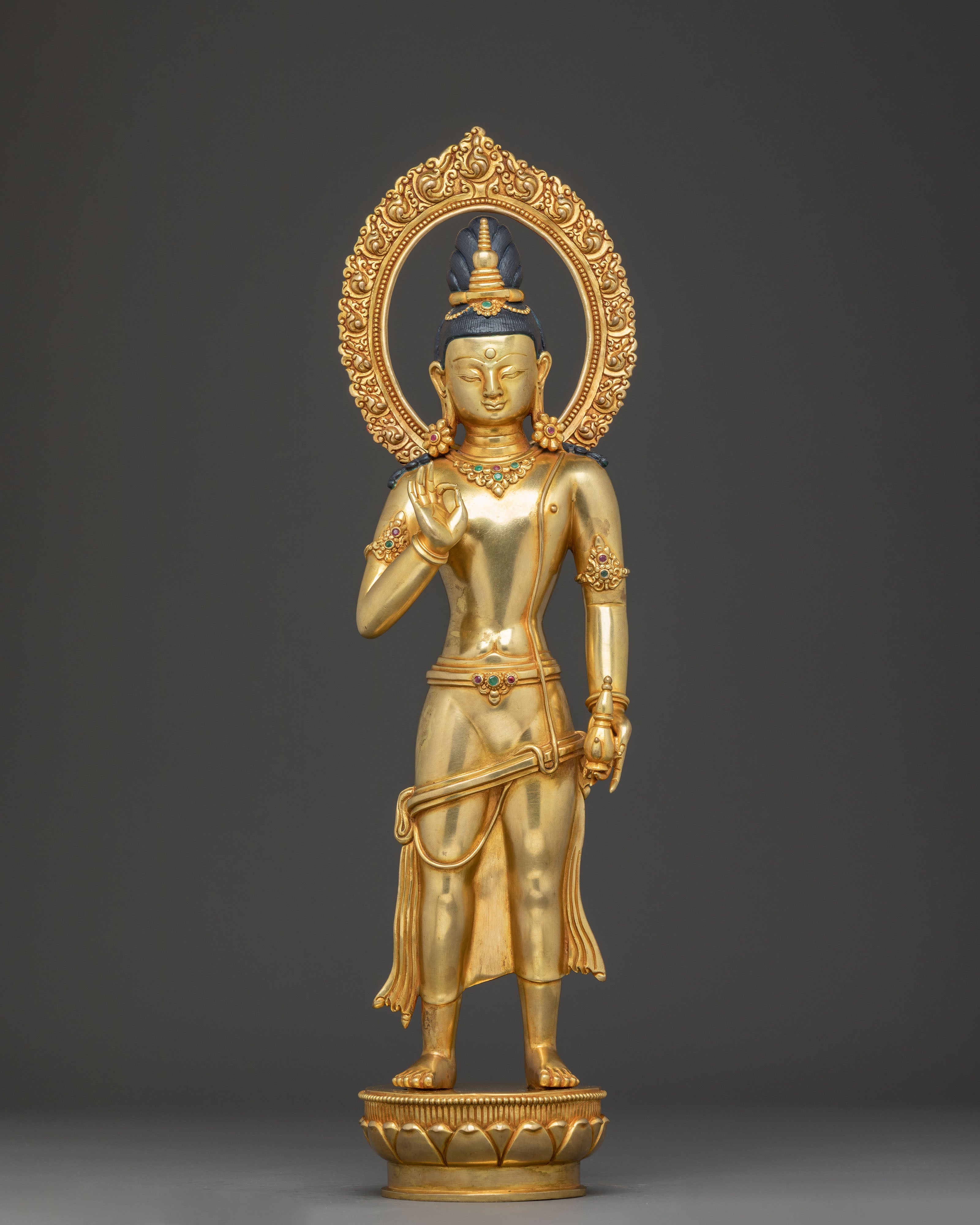 Maitreya Buddha Statue for Spiritual Meditation | Sculpture for Altar