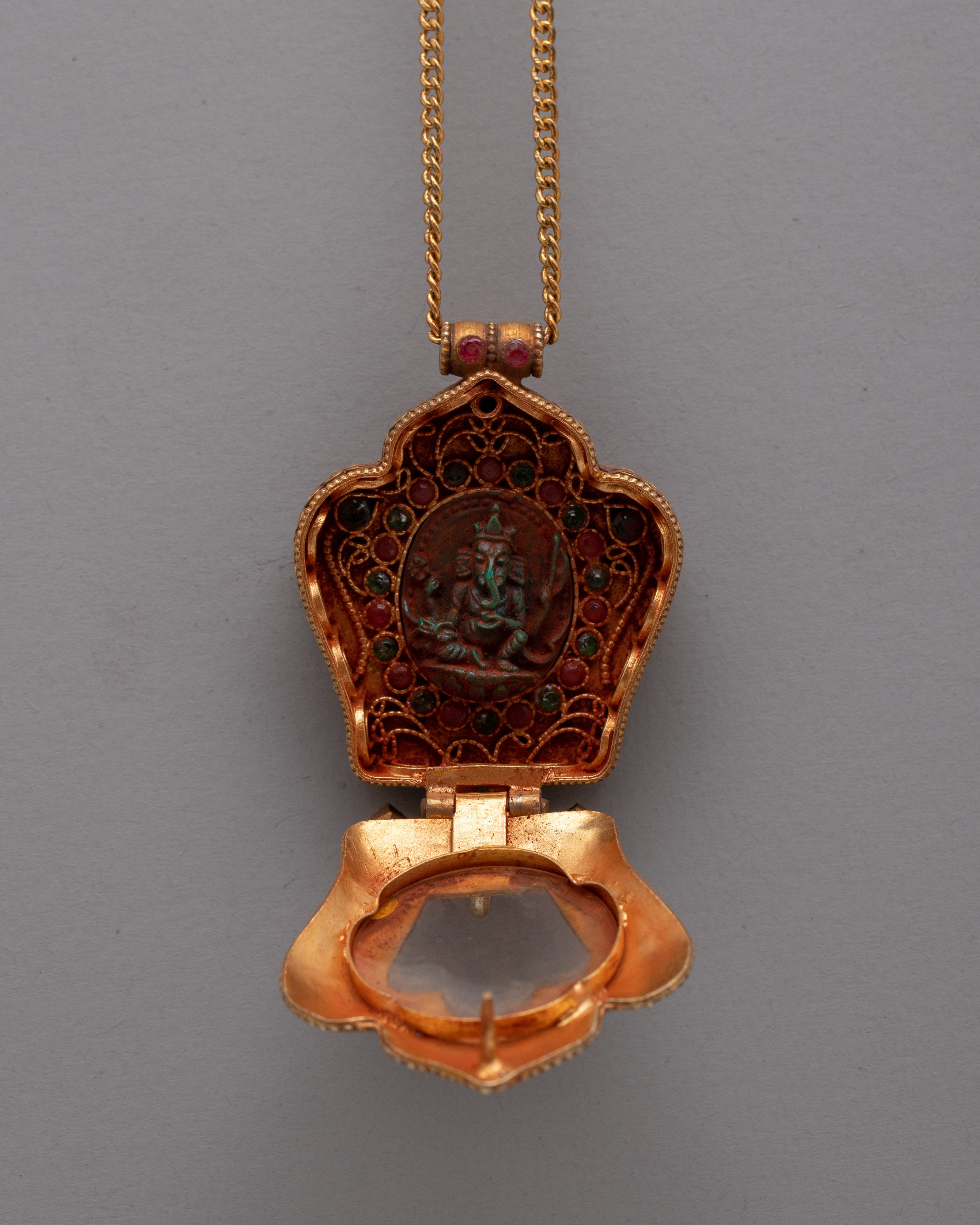 Lord Ganesh Ghau Locket | Spiritual Amulet Infusing Wisdom, Prosperity, and Protection