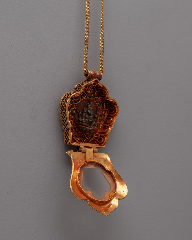 Lord Ganesh Ghau Locket | Spiritual Amulet Infusing Wisdom, Prosperity, and Protection