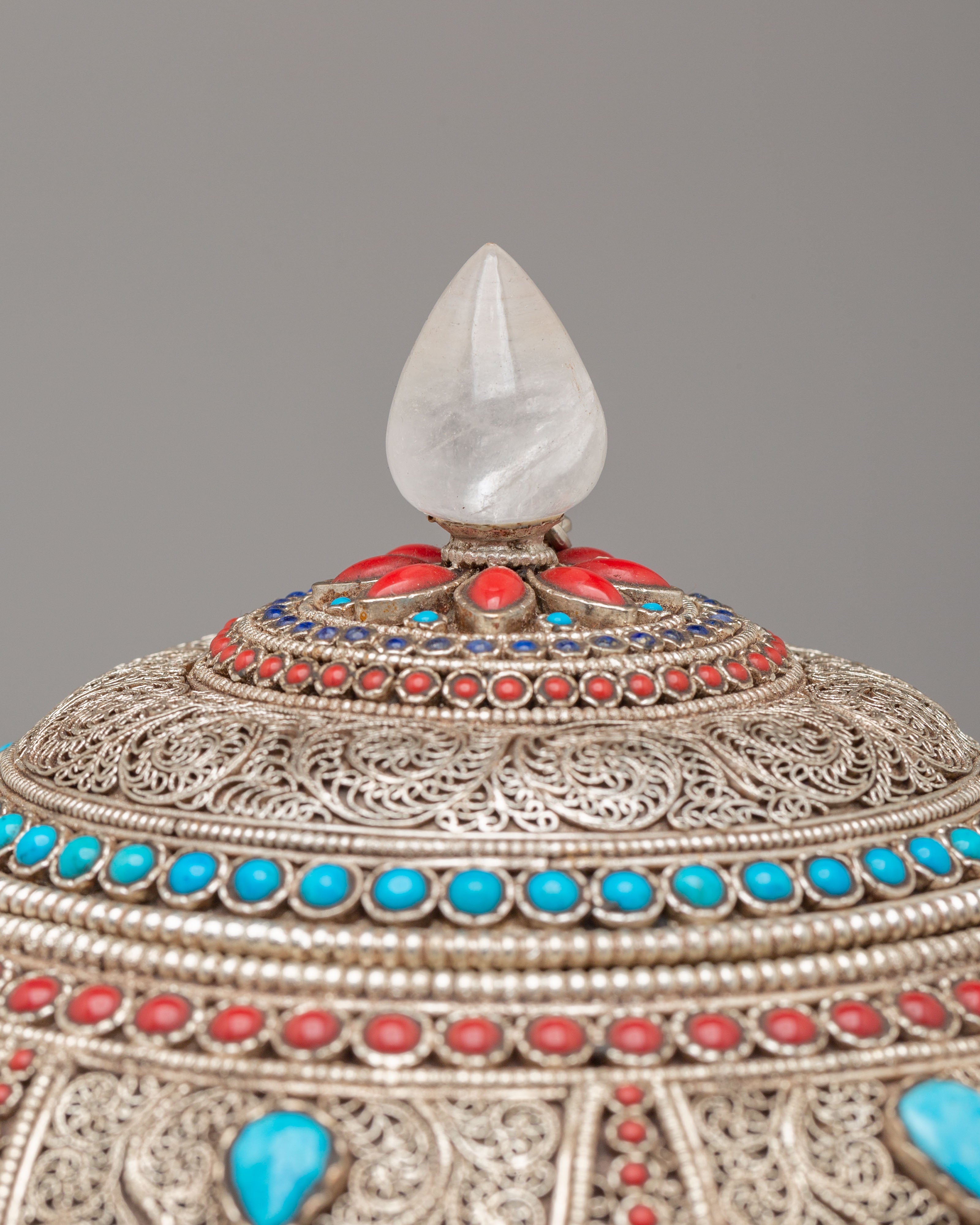 Sacred Tibetan Ritual Rice Pot | Spiritual Offering Vessel