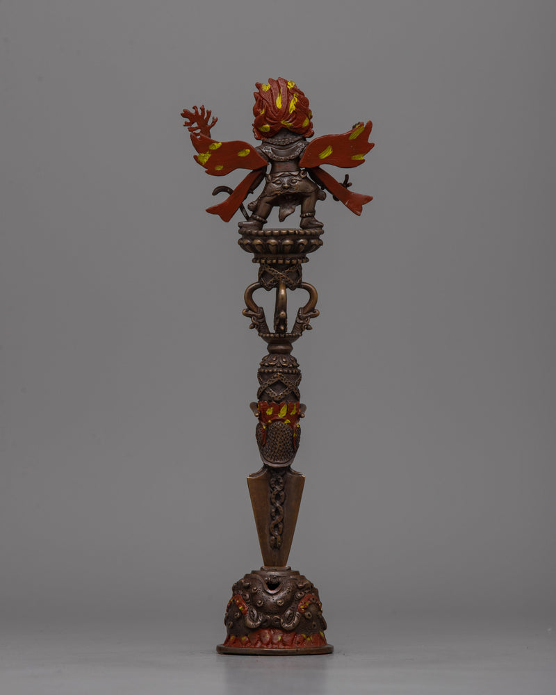 Mahakala Phurba with Stand | Authentic Buddhist Winged Deity With Spiritual Dagger Charm