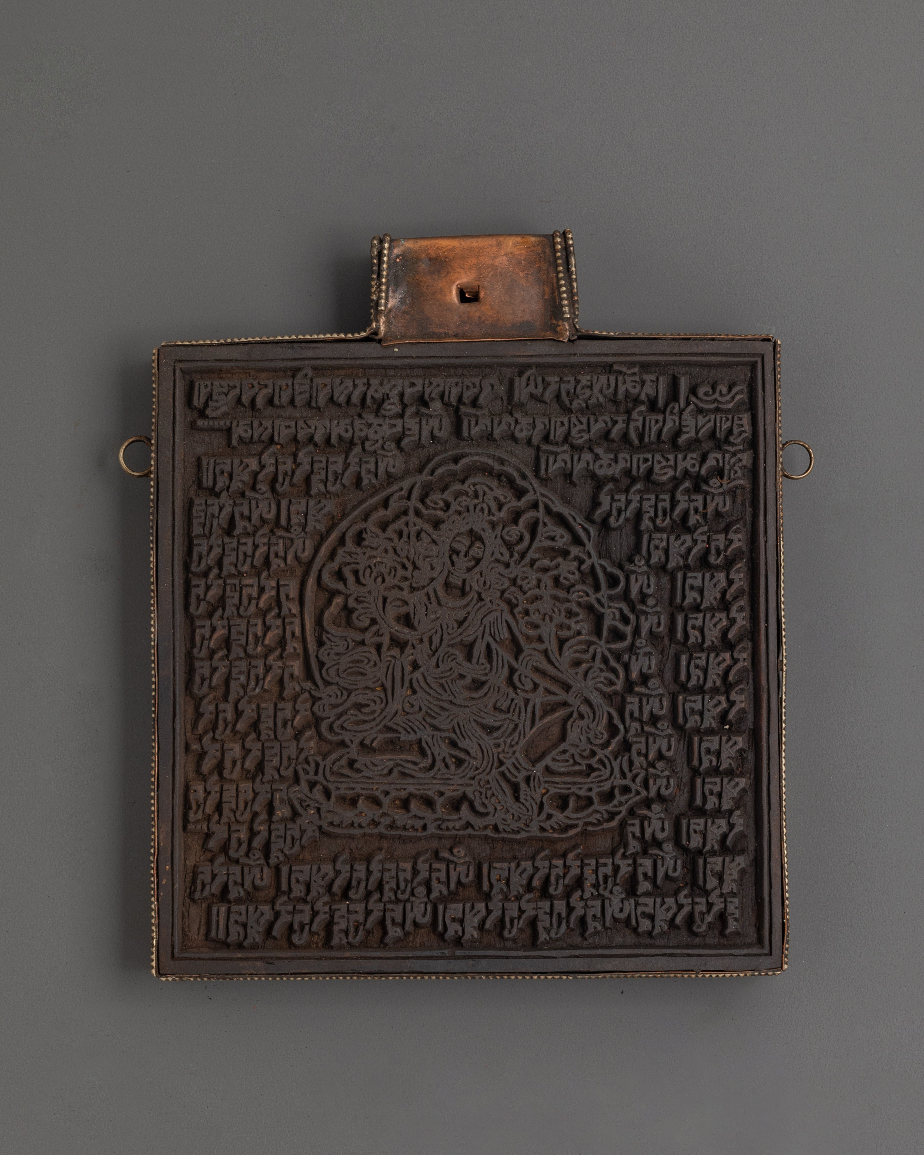 Stamps Ritual Calling Engineer Handcrafted Tibetan Ritual Stamp | Green Tara Carving