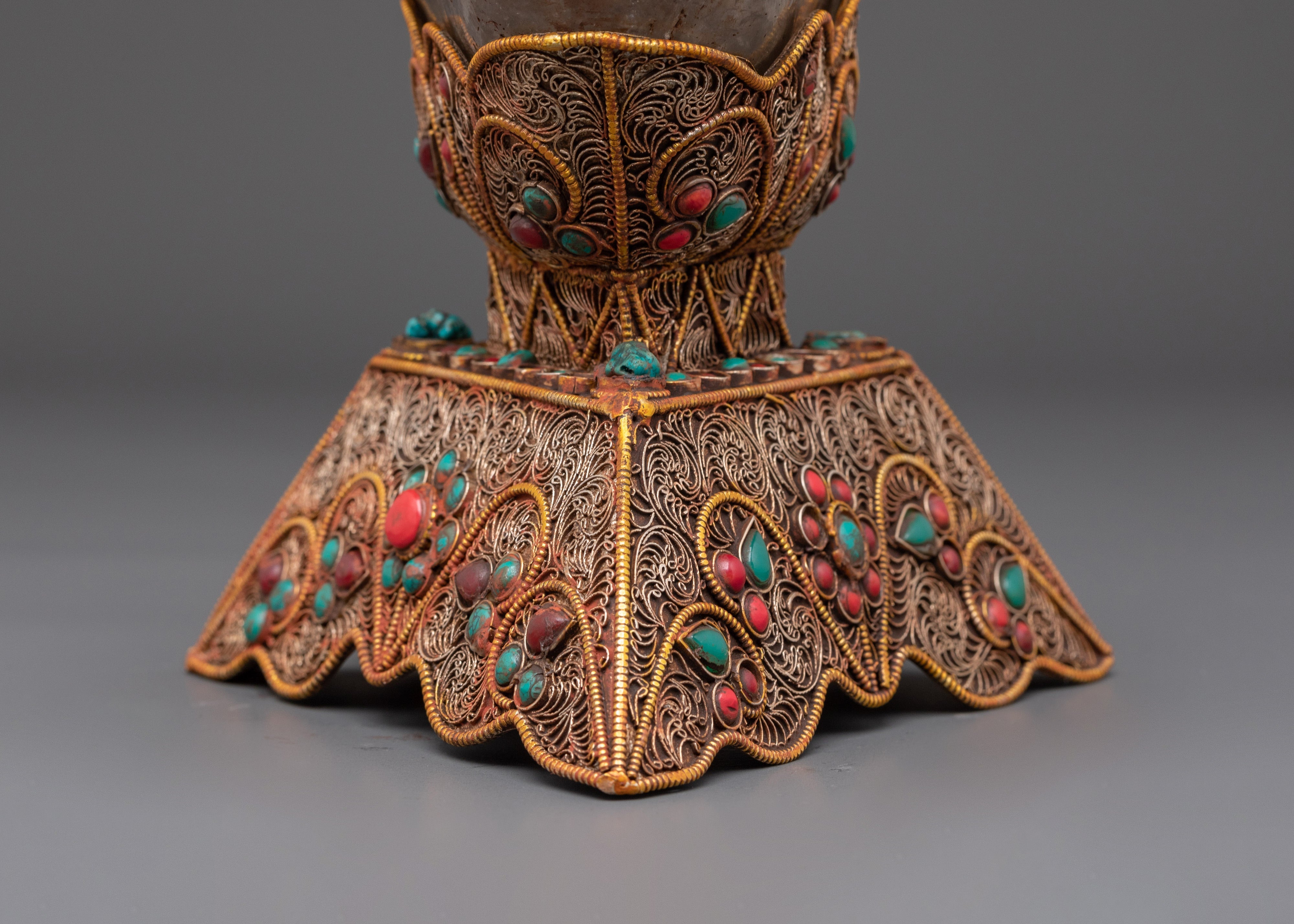 Spiritual Kapala Offering Cup | Handcrafted Buddhist Ritual Vessel