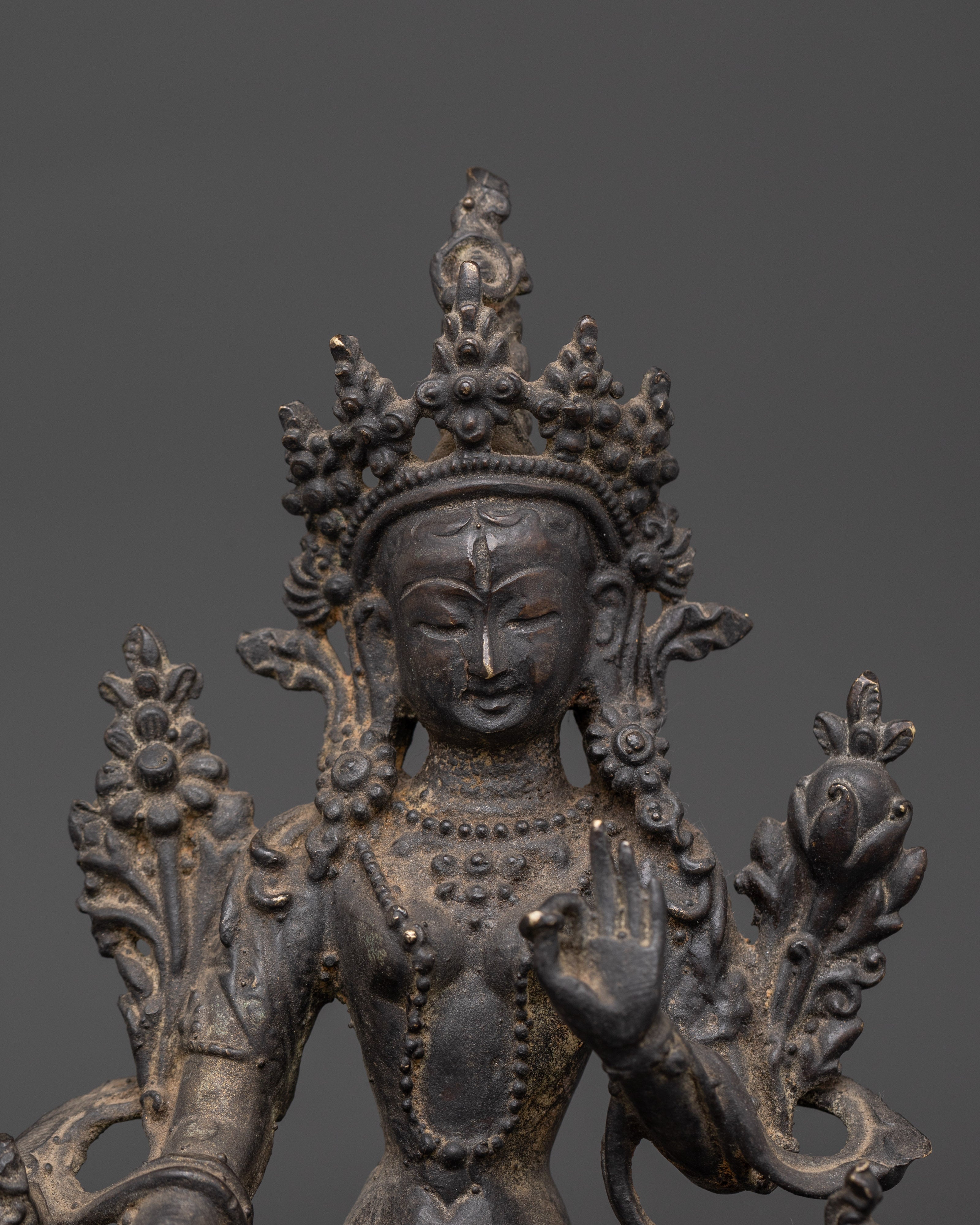 Handmade Tibetan Statue of White Tara | Goddess of Compassion