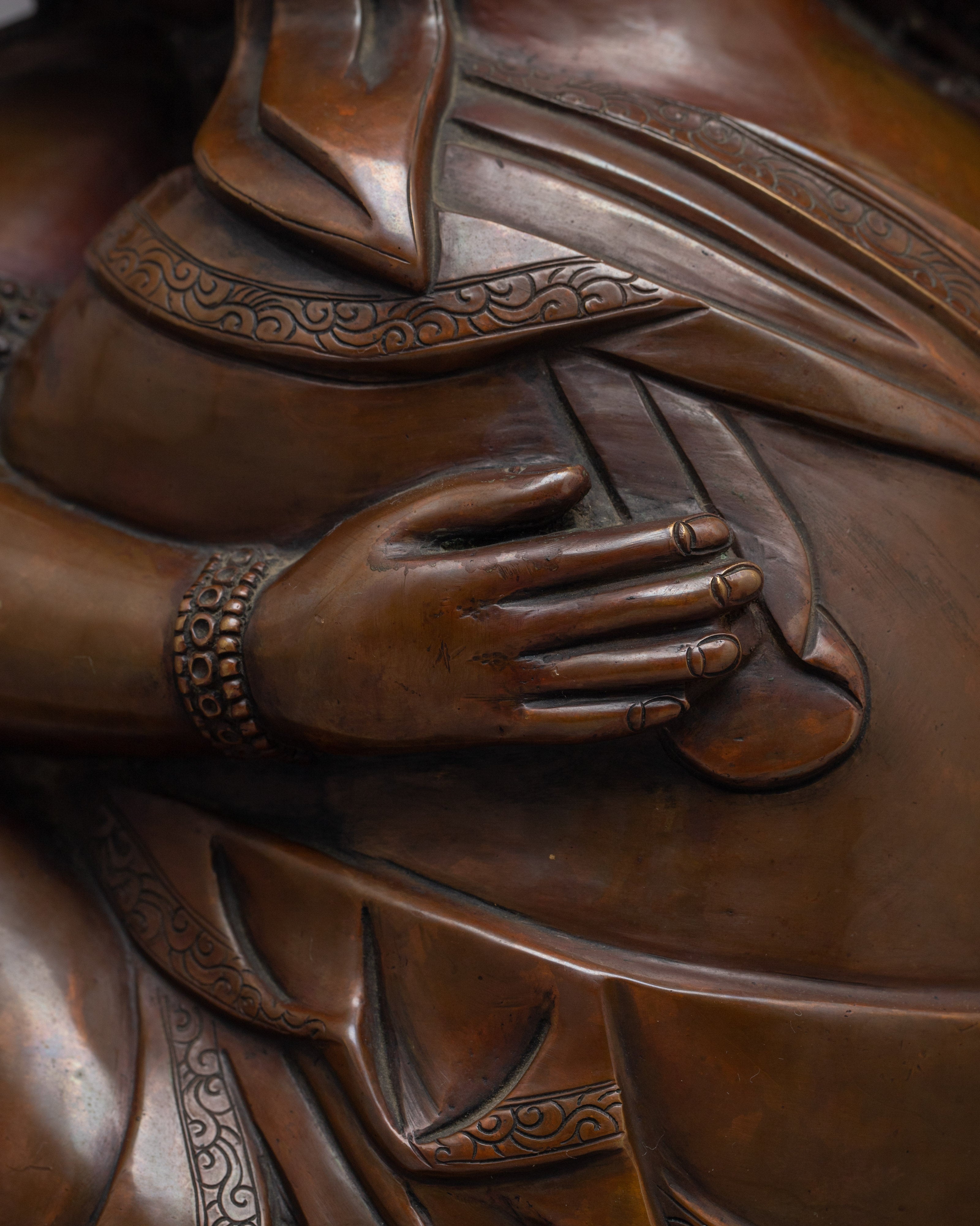 Intricate Copper Ganesh Consort Statue | Handcrafted Artistry for Your Space