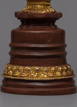 Stupa Tibetan Relic Shrine Decor | Sacred Relic Holder of Buddhist Symbolism and Rituals