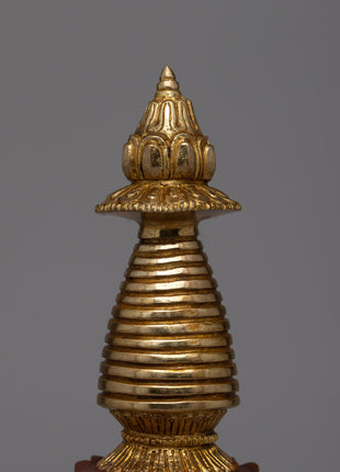 Stupa Tibetan Relic Shrine Decor | Sacred Relic Holder of Buddhist Symbolism and Rituals