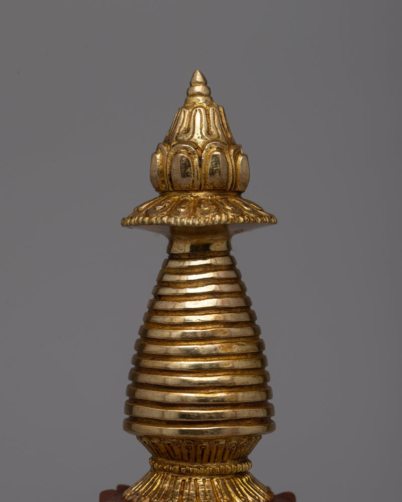 Stupa Tibetan Relic Shrine Decor | Sacred Relic Holder of Buddhist Symbolism and Rituals