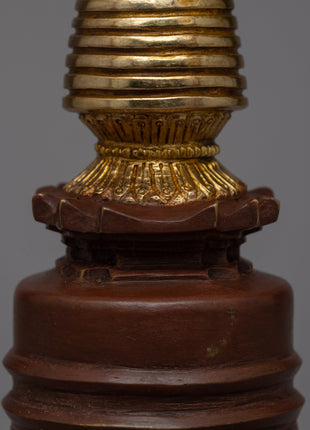 Stupa Tibetan Relic Shrine Decor | Sacred Relic Holder of Buddhist Symbolism and Rituals