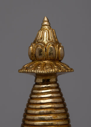 Stupa Tibetan Relic Shrine Decor | Sacred Relic Holder of Buddhist Symbolism and Rituals