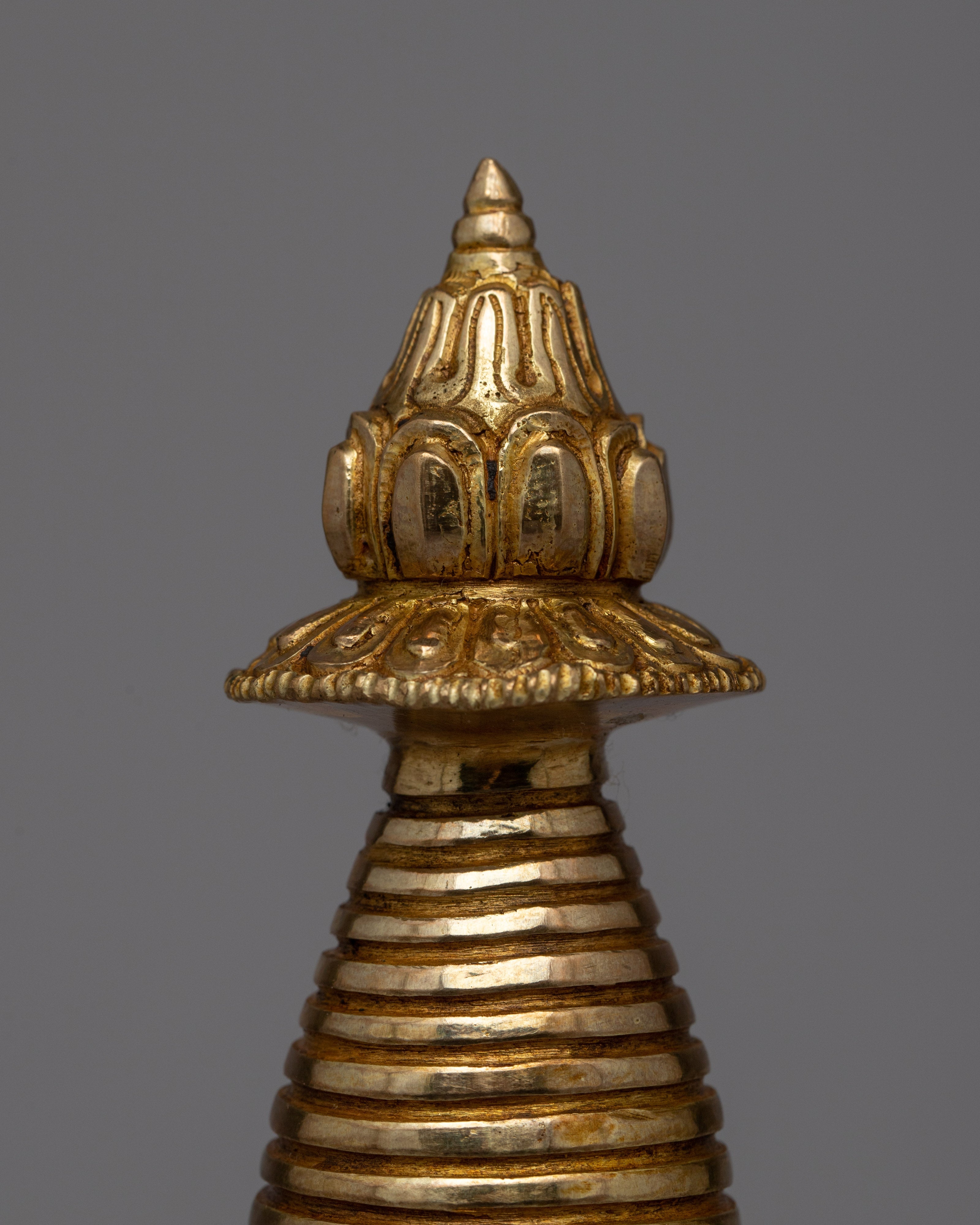 Stupa Tibetan Relic Shrine Decor | Sacred Relic Holder of Buddhist Symbolism and Rituals