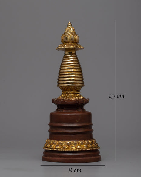 Stupa Tibetan Relic Shrine Decor | Sacred Relic Holder of Buddhist Symbolism and Rituals