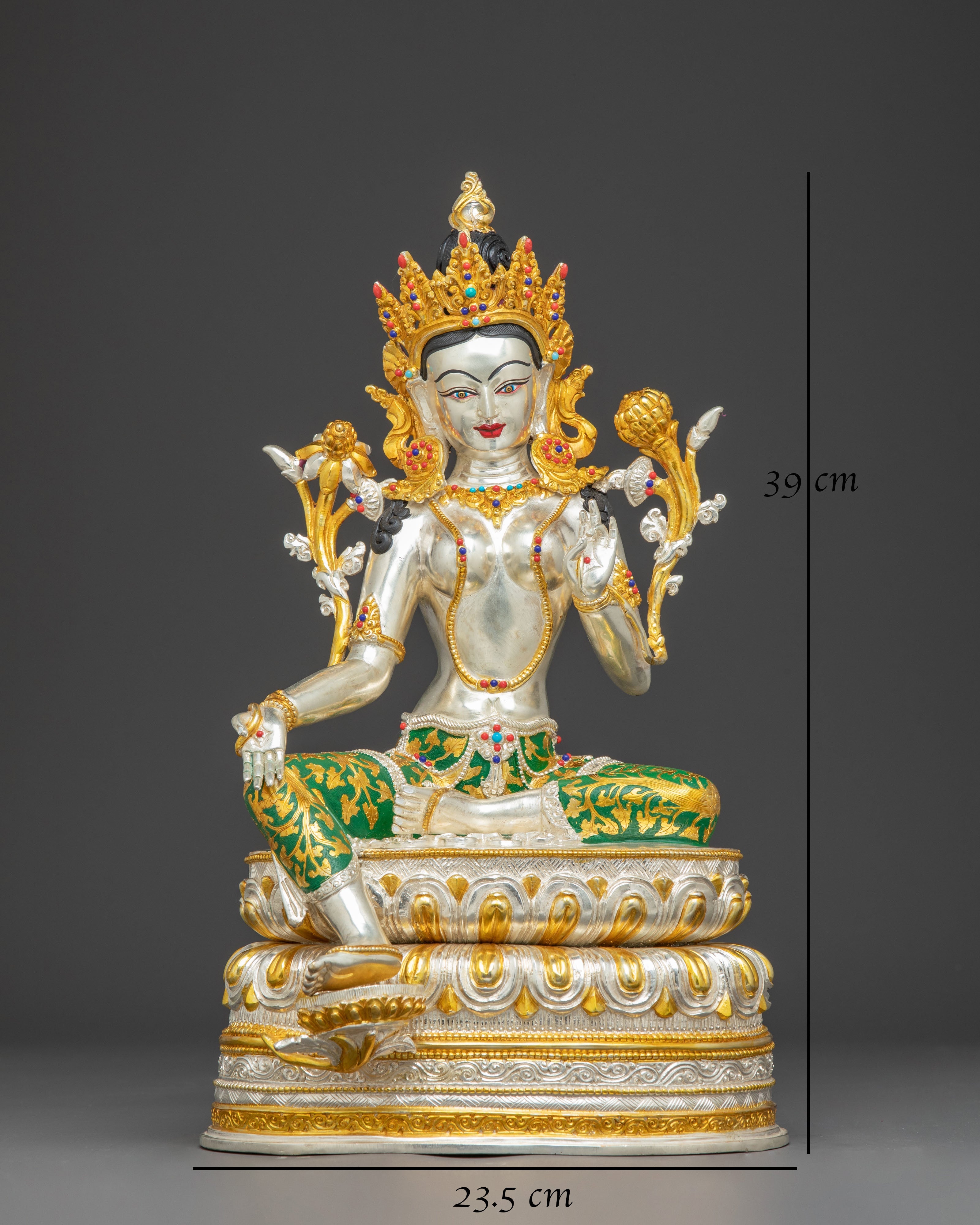39cm Green Tara Statue | Symbol of Prosperity and Protection
