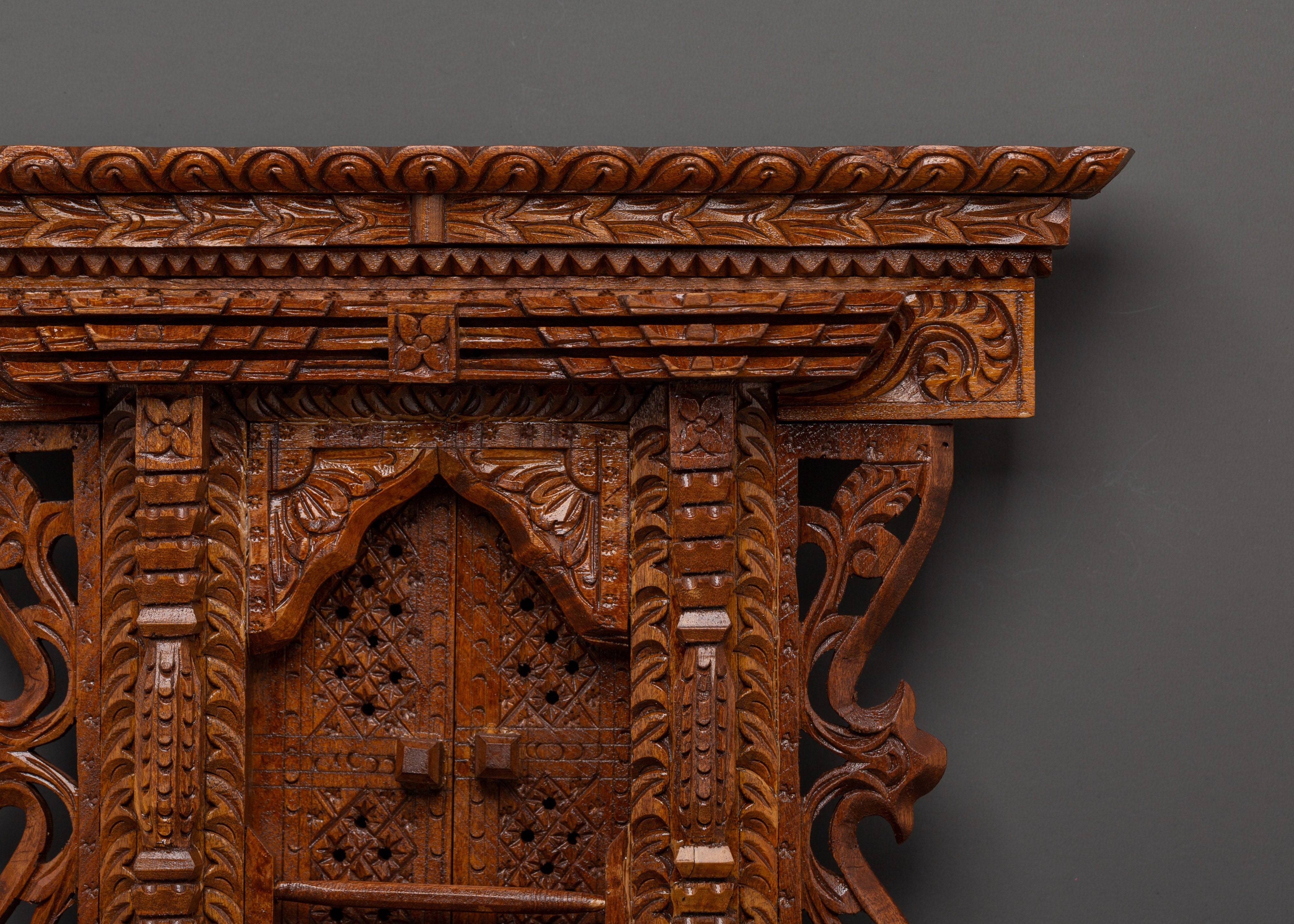 Hand Carved Wooden Wall Hanging for Decor | Spiritual Wooden Art