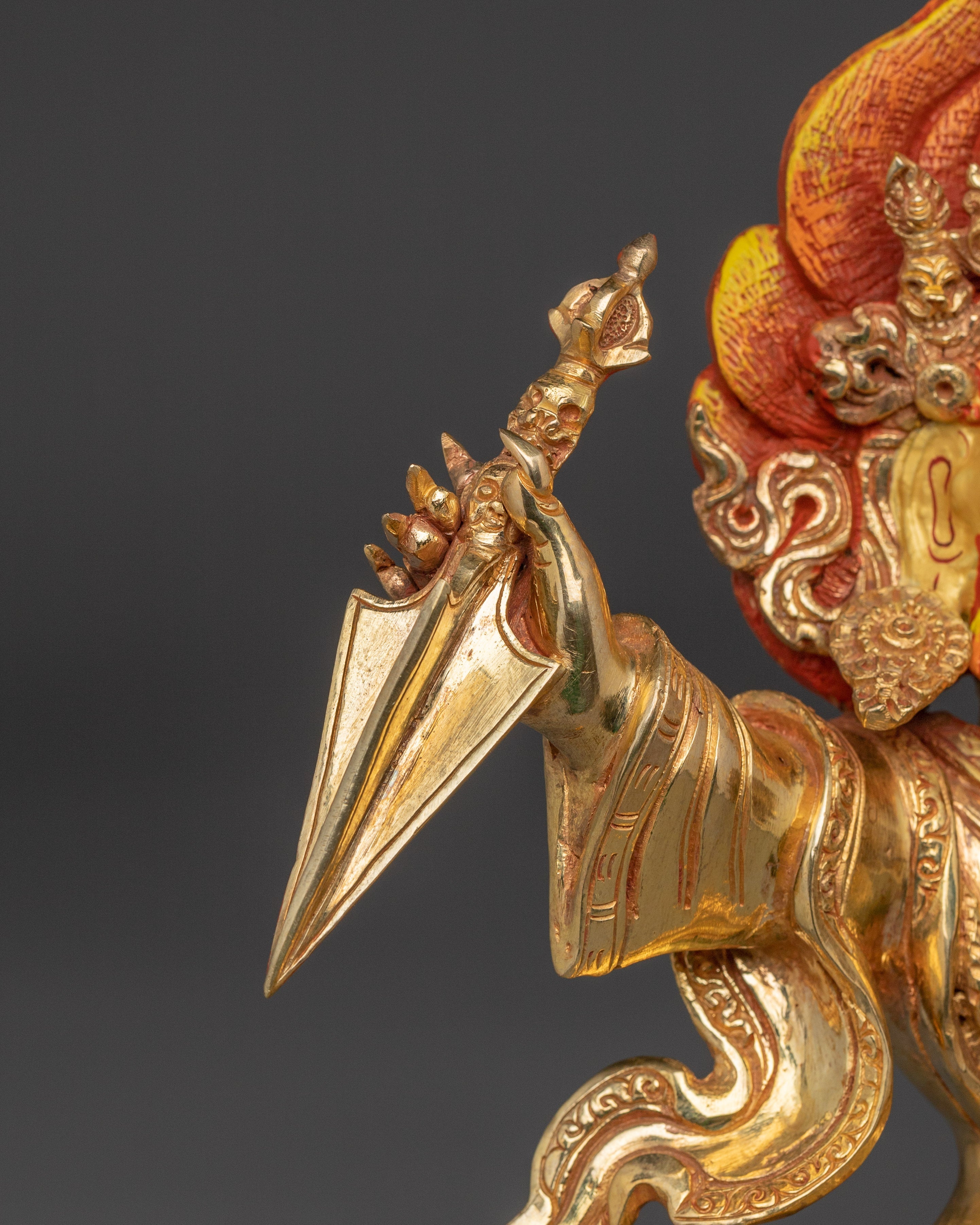Golden Wrathful Mahakala Statue | Guardian of the Dharma