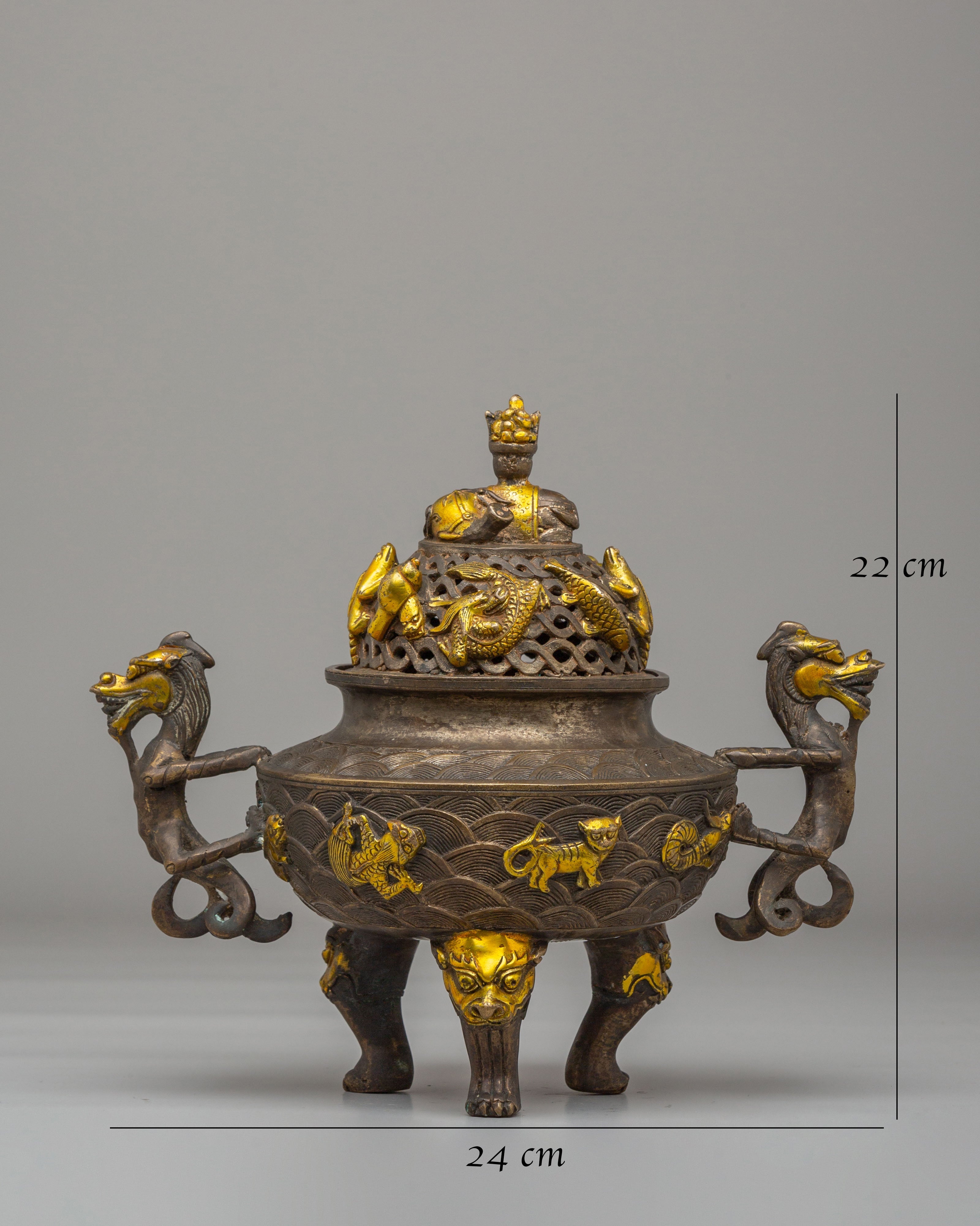 Buddhist Shrine Incense Burner | Handcrafted Ritual Item