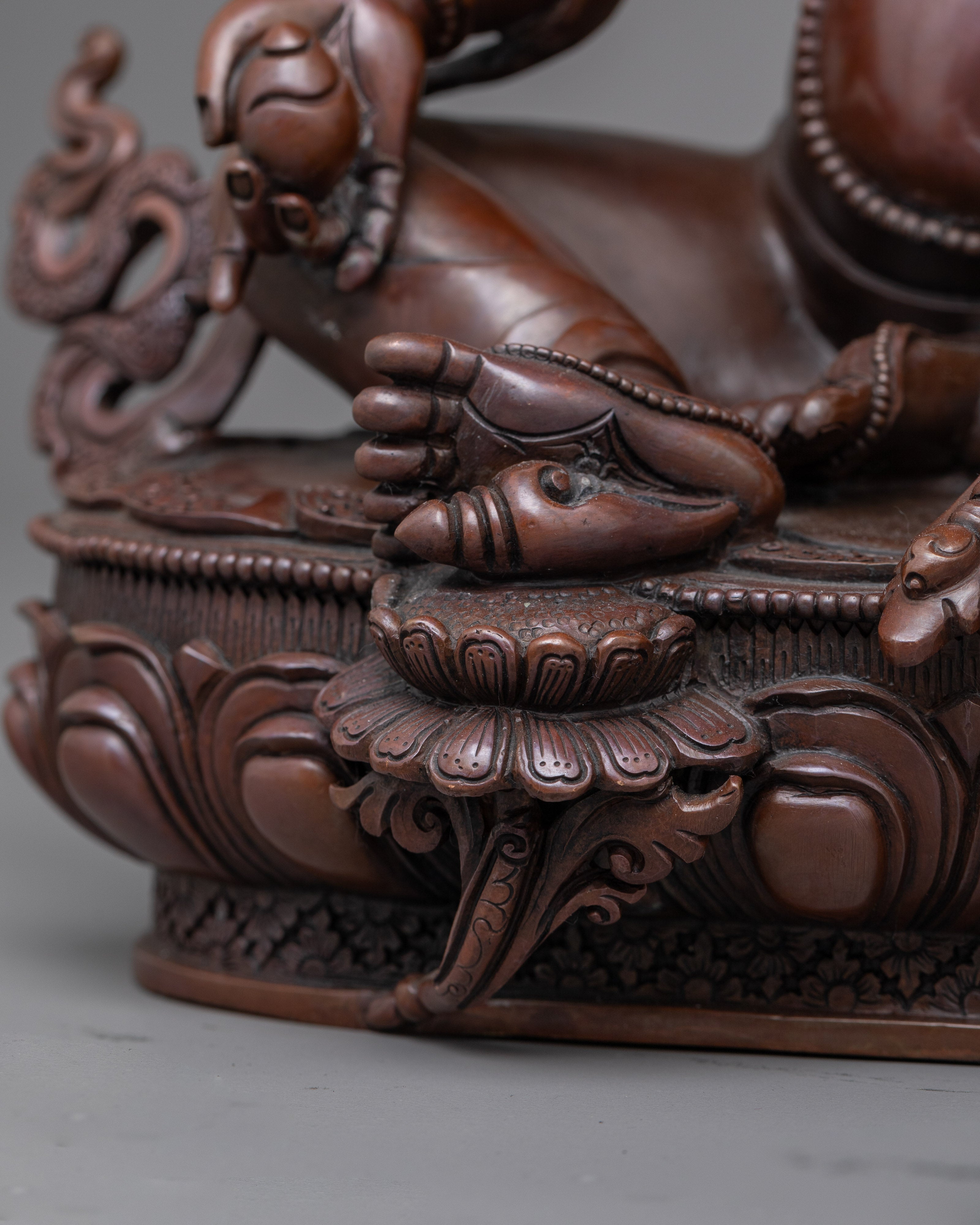 Dzambhala Oxidized Figure Statue | Invite Prosperity and Abundance
