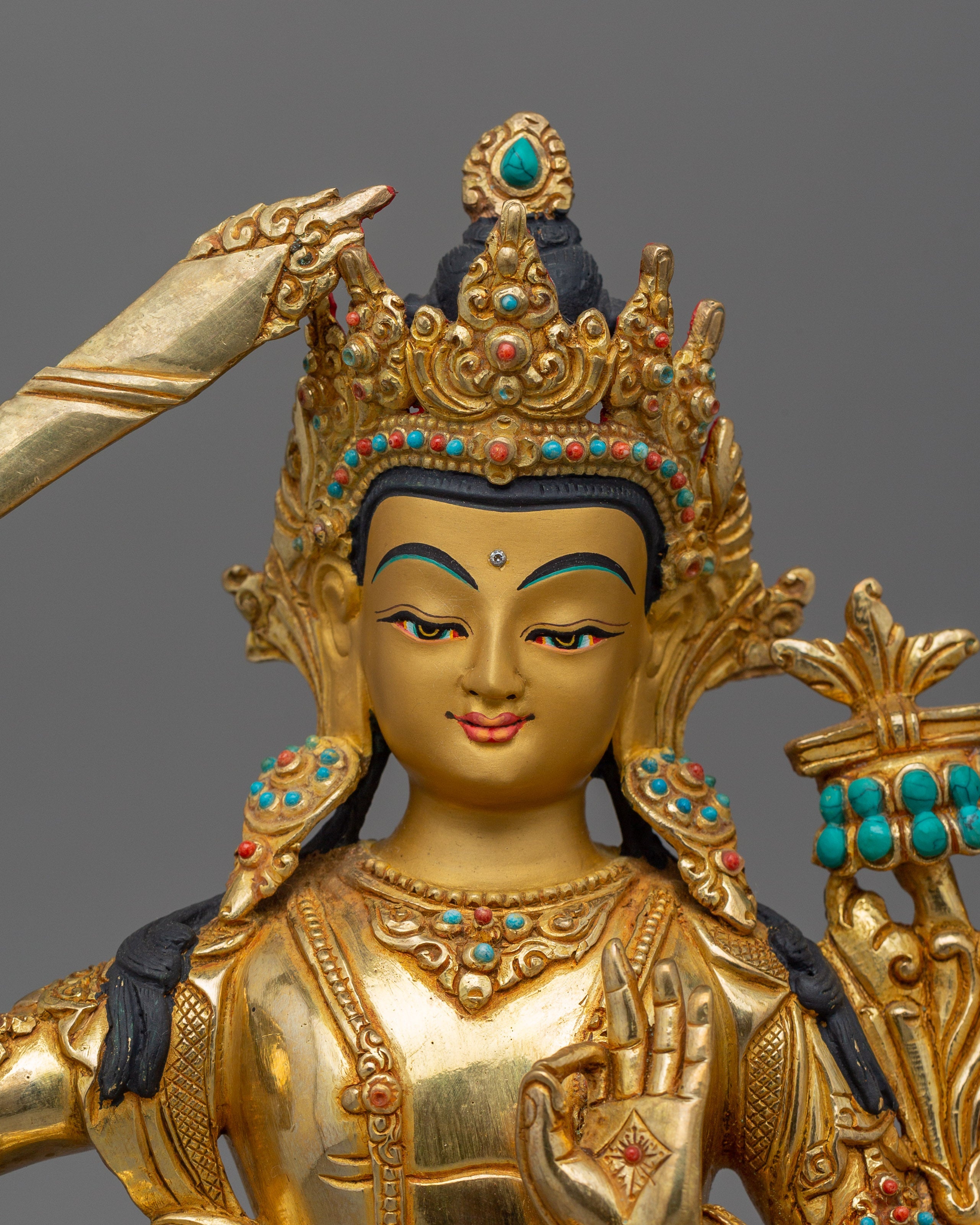 Handmade Sculpture of Manjushri |  Representing the perfection of wisdom