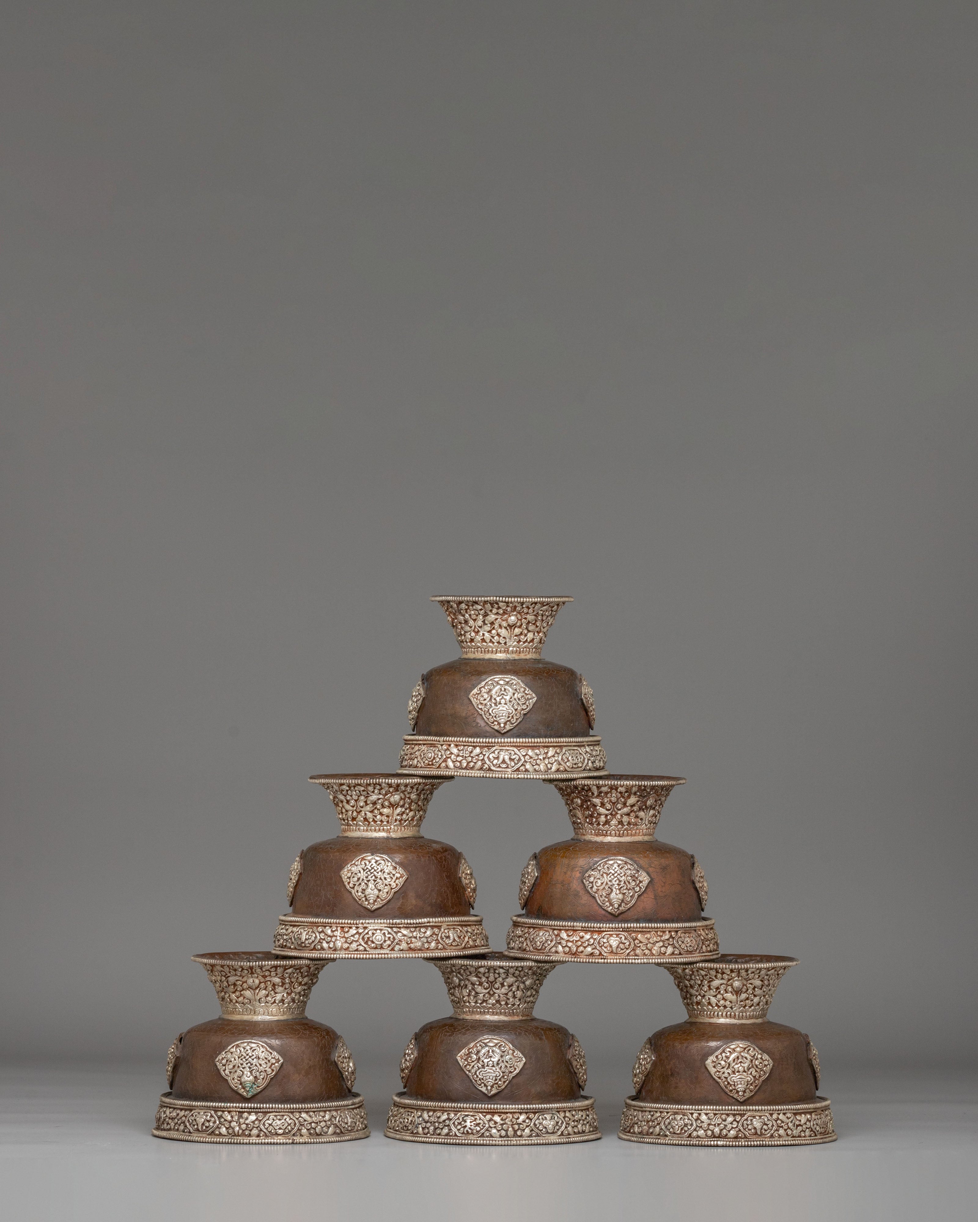 Handcrafted Himalayan Offering Bowl Set | Spiritual Home Decor