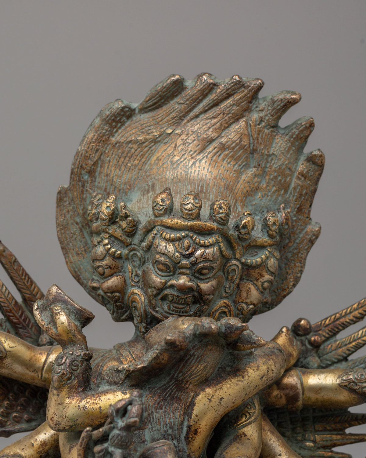 Mahakala With Consort Statue | Tibetan Protector Deity Statue