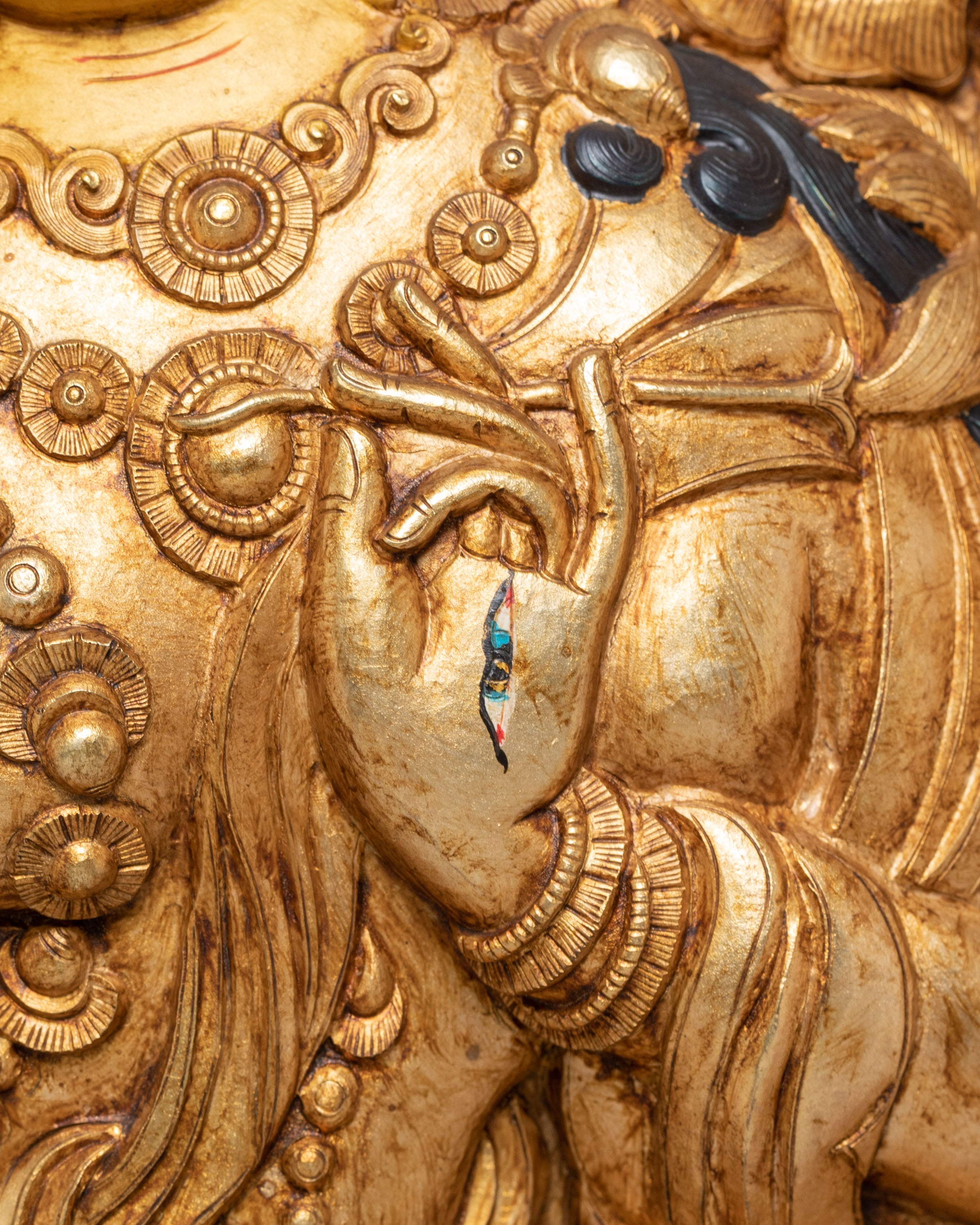 Himalayan Wall Art of Seven Eyed White Tara | Tibetan Goddess of Healing